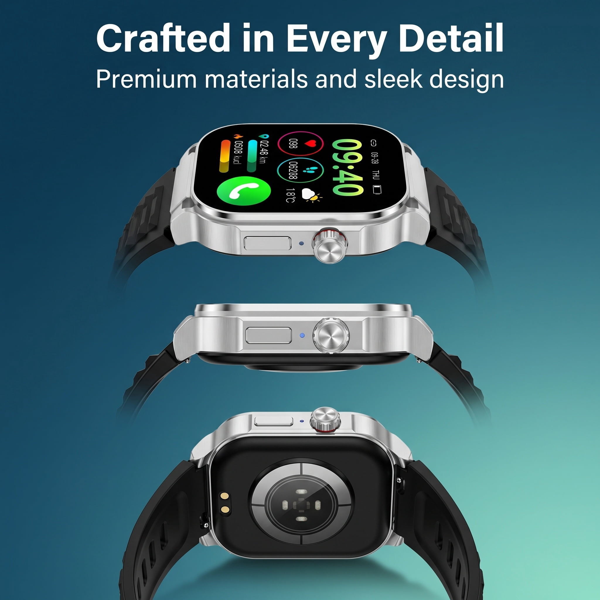 Smart Watch with 2.1" AMOLED Touch Screen, 410×502 Resolution, Dual-Mode Single Chip, 123 Sports Modes, Sleep Tracking, Activity Tracker, Message Notifications, Custom Watch Faces - Image 4