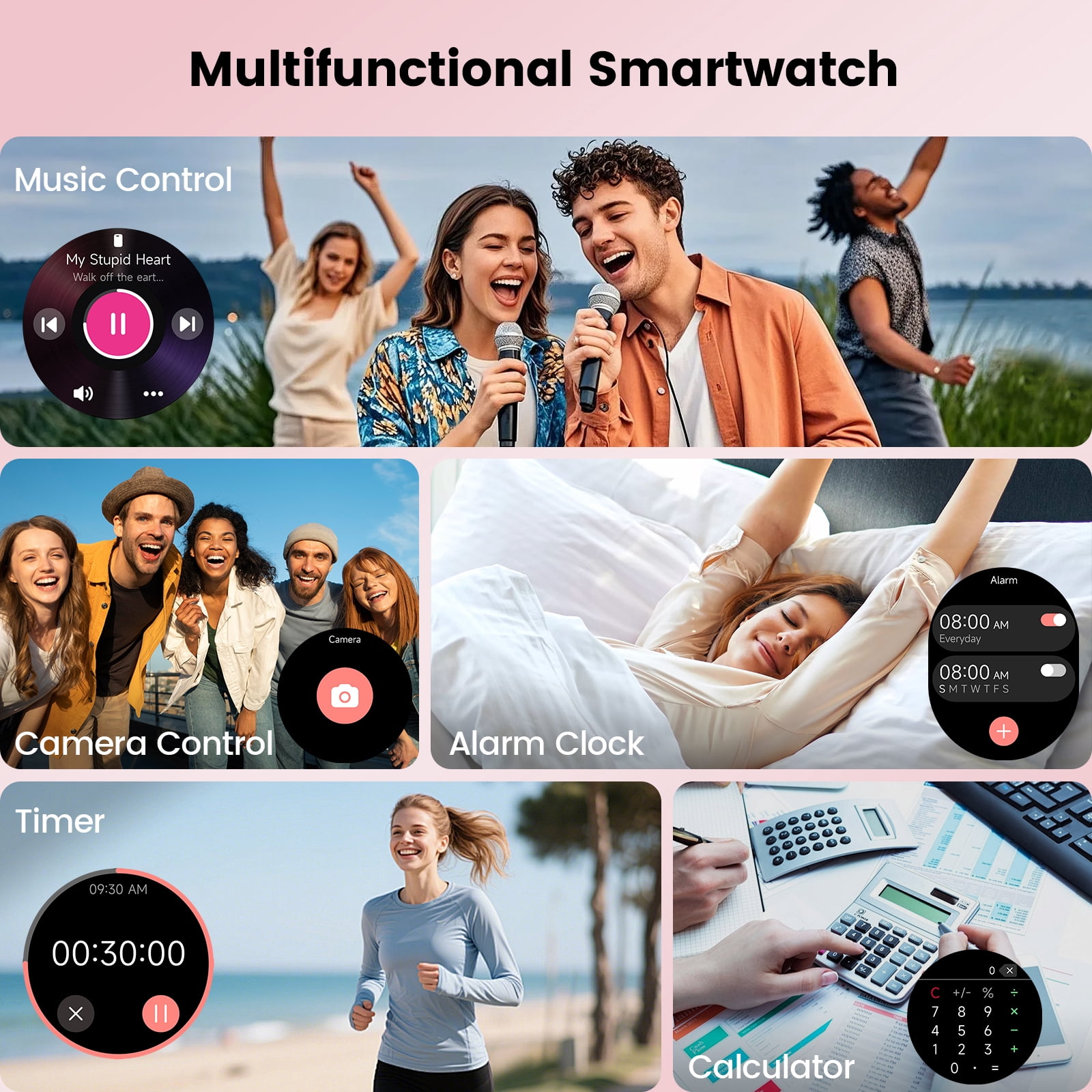 Smart Watches for Women, 1.27" HD Touchscreen Fitness Tracker with Bluetooth Calls, 100+ Sport Modes Ladies Smart Watch, IP68 Waterproof Smartwatch Compatible IOS/Android - Image 3