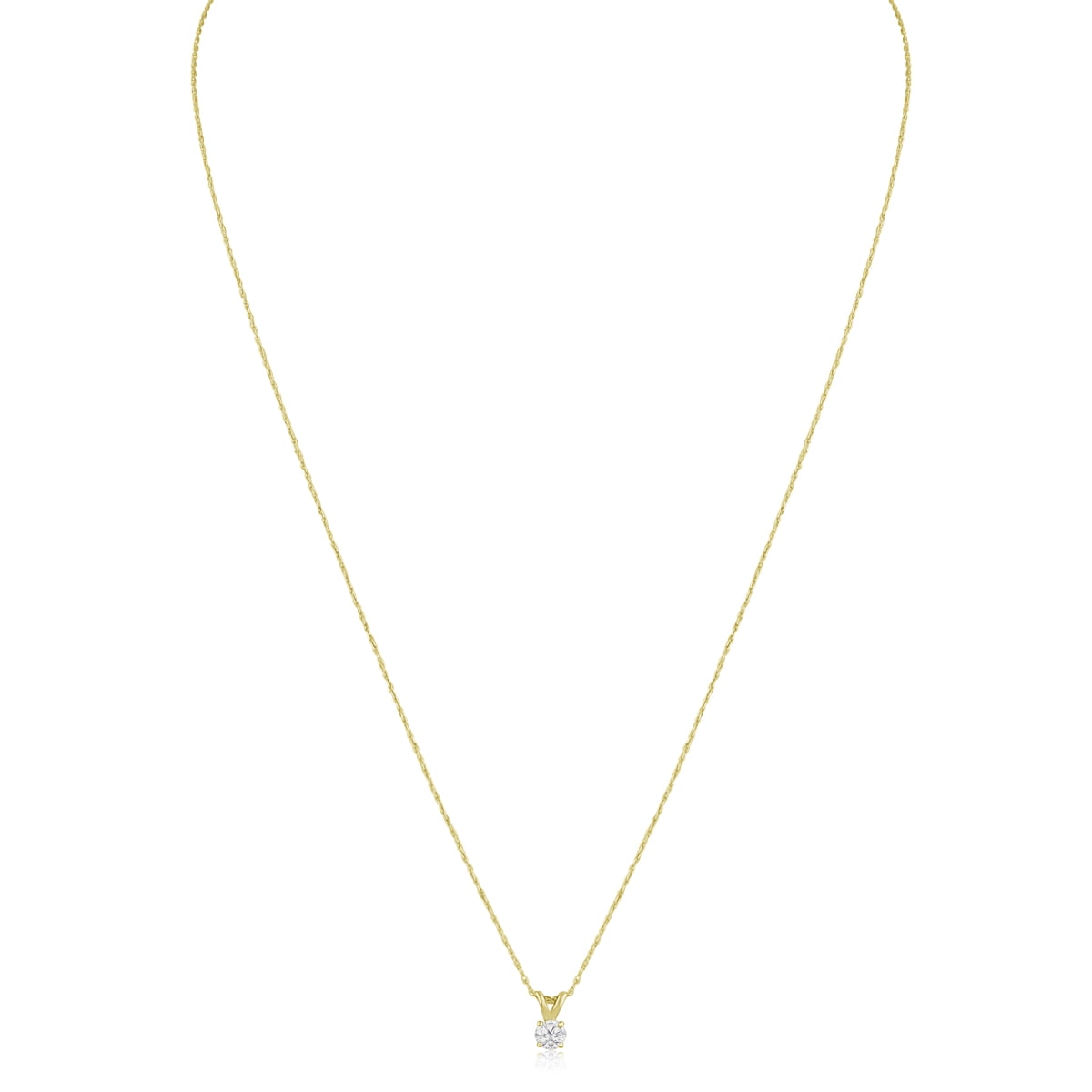 SuperJeweler 14 Karat Yellow Gold 1/6 Carat Diamond Solitaire Necklace for Women, 18 Inches, Diamond Necklace for Women - Image 5