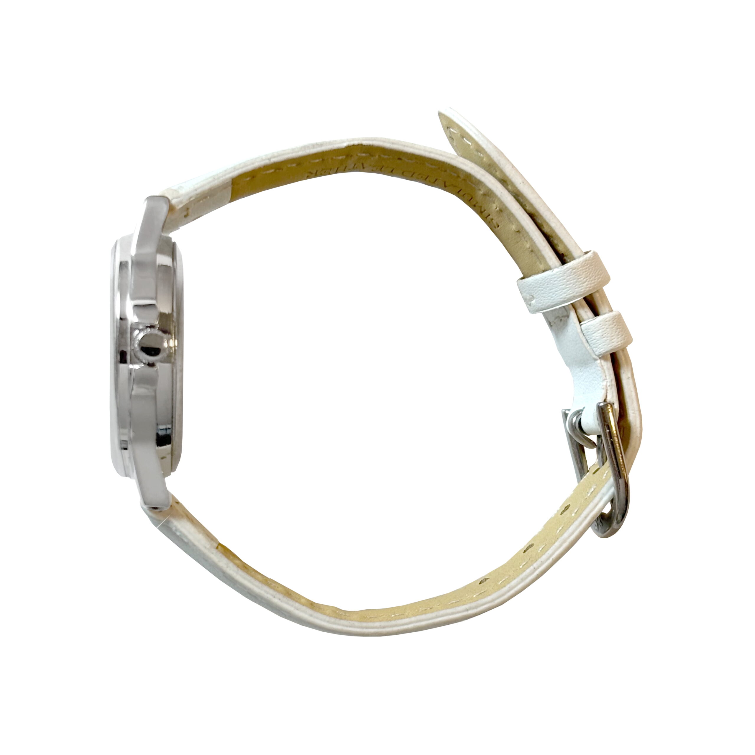 Time and Tru Adult Female Analog Watch in White PU Leather Strap (GEN606WM1) - Image 3