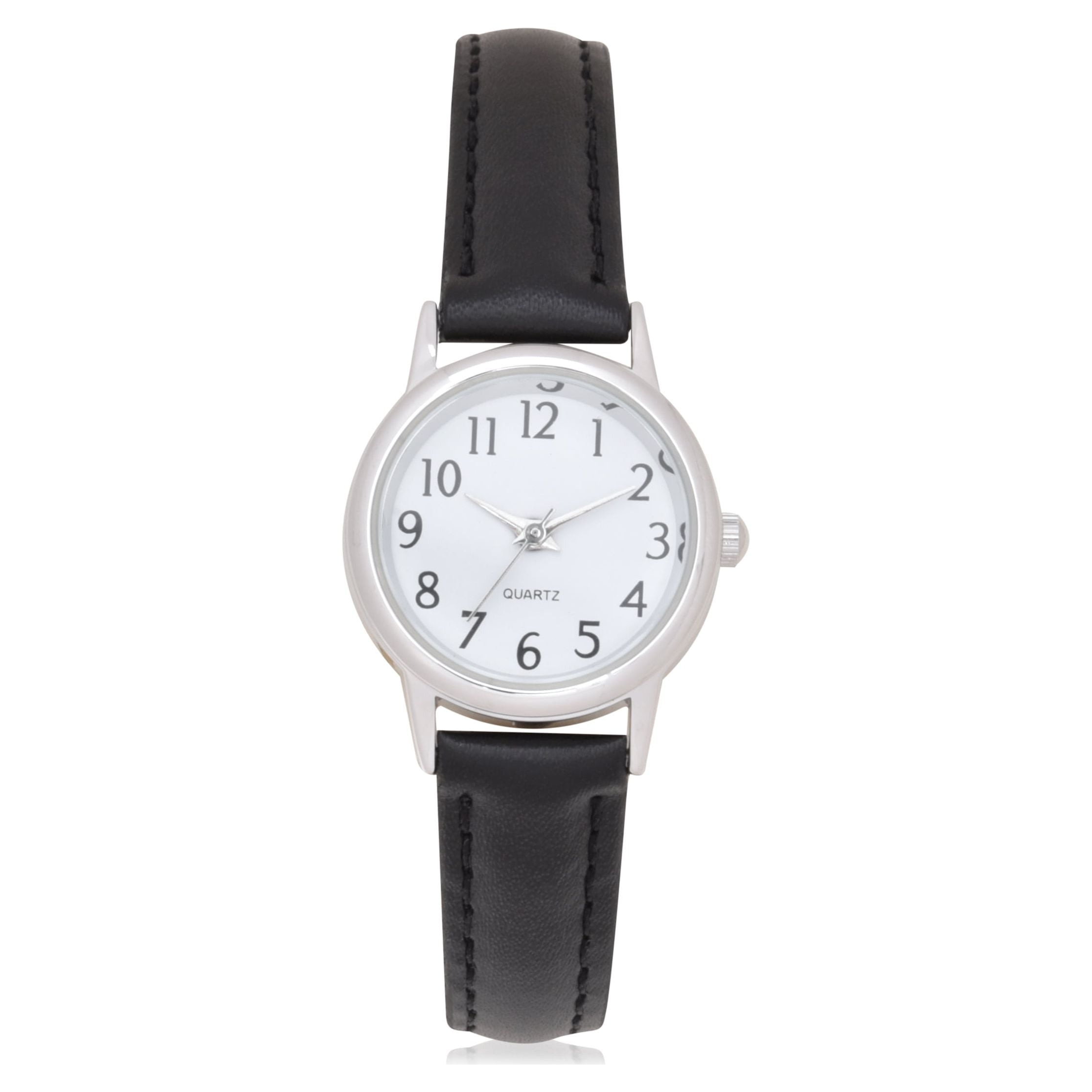 Time and Tru Adult Female Analog Watch with Black Strap and Round White Dial (GEN607WM1)