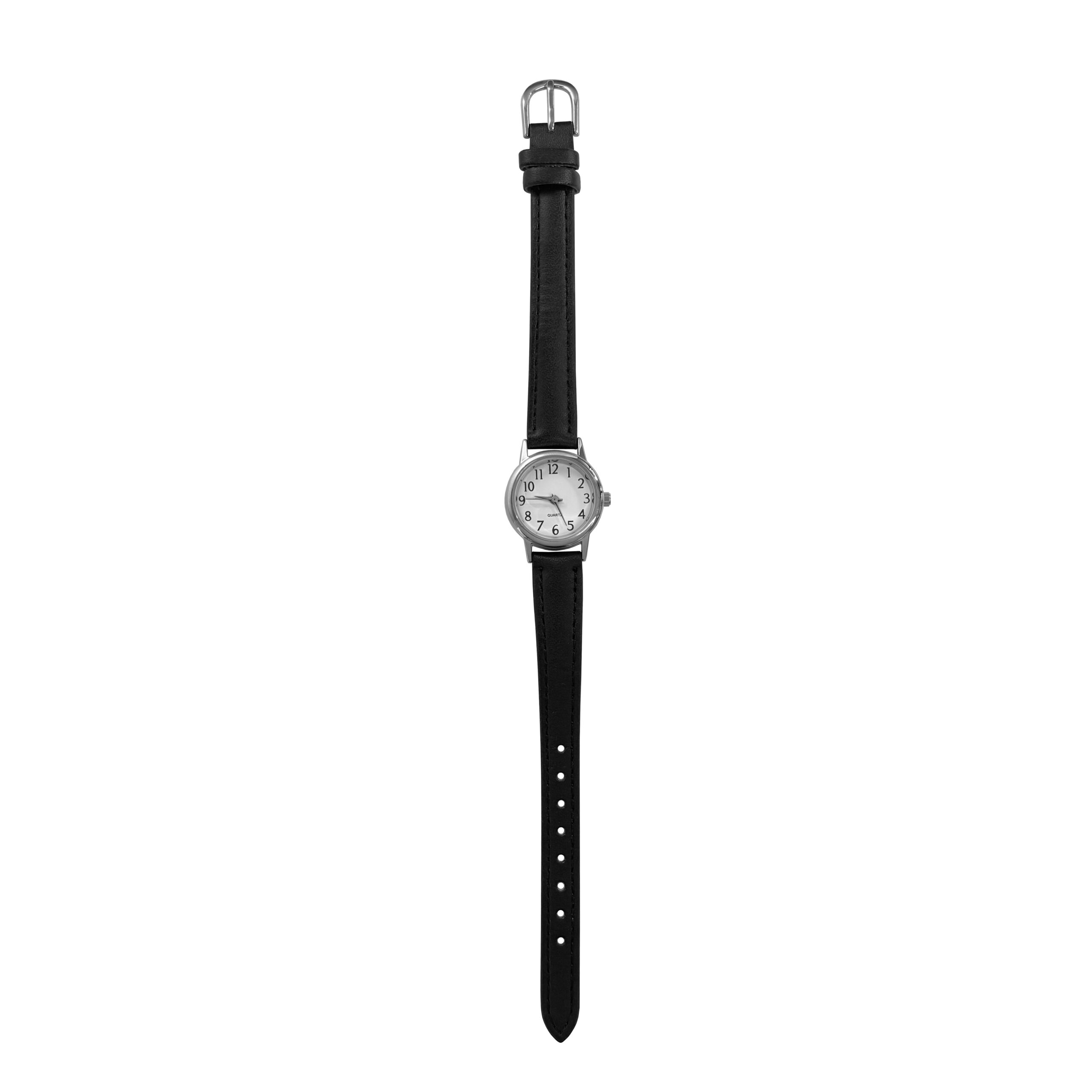 Time and Tru Adult Female Analog Watch with Black Strap and Round White Dial (GEN607WM1) - Image 3