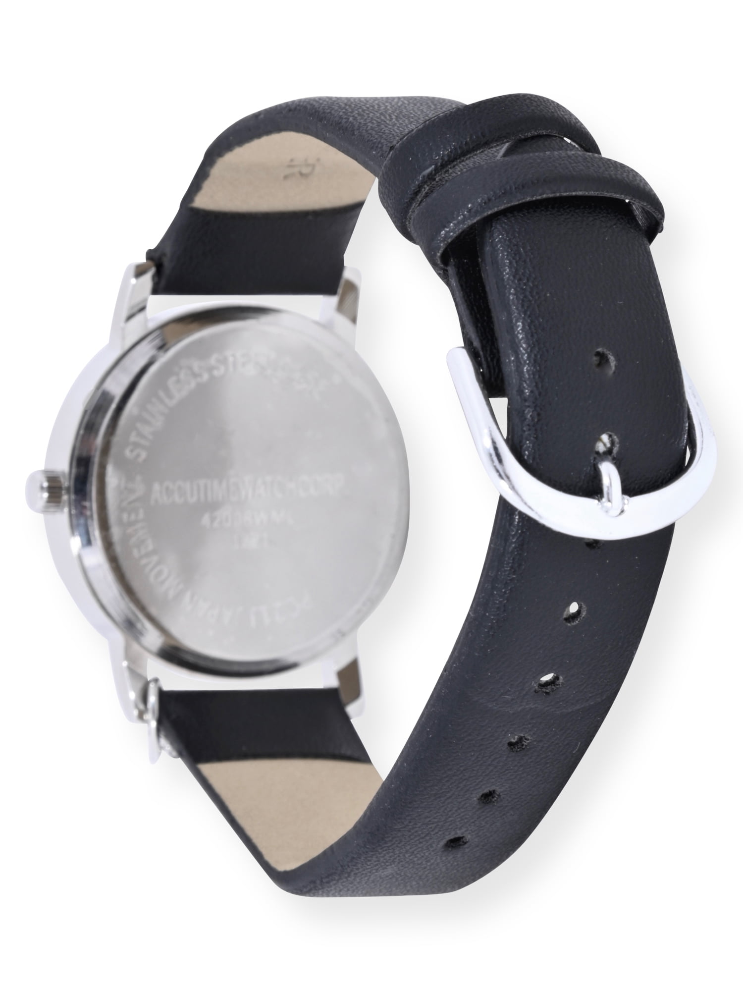 Time and Tru Adult Female Crystal Accent Silver Tone Watch with Heart Charm (42008WML) - Image 2