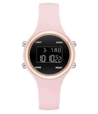 Time and Tru Adult Female Pink Silicone Digital Watch.