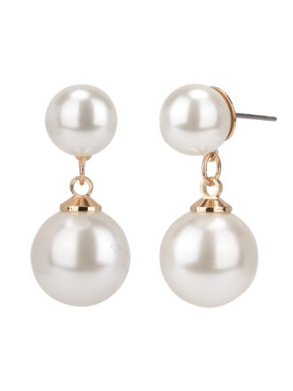 Time and Tru Adult Women's Gold Tone Faux Pearl Drop Metal Earring