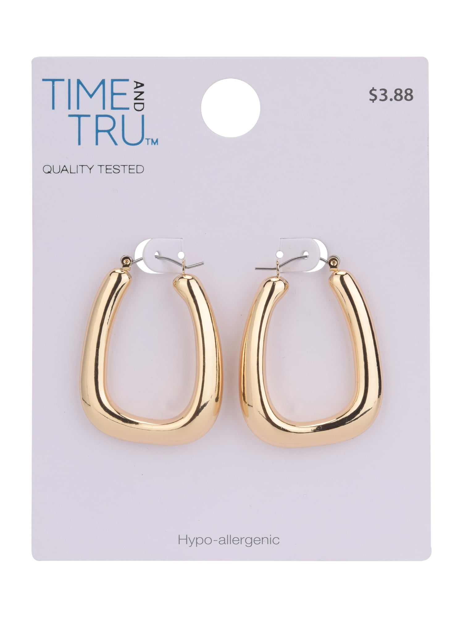 Time and Tru Adult Women's Gold Tone Wide Click Top Metal Hoop Earring - Image 2