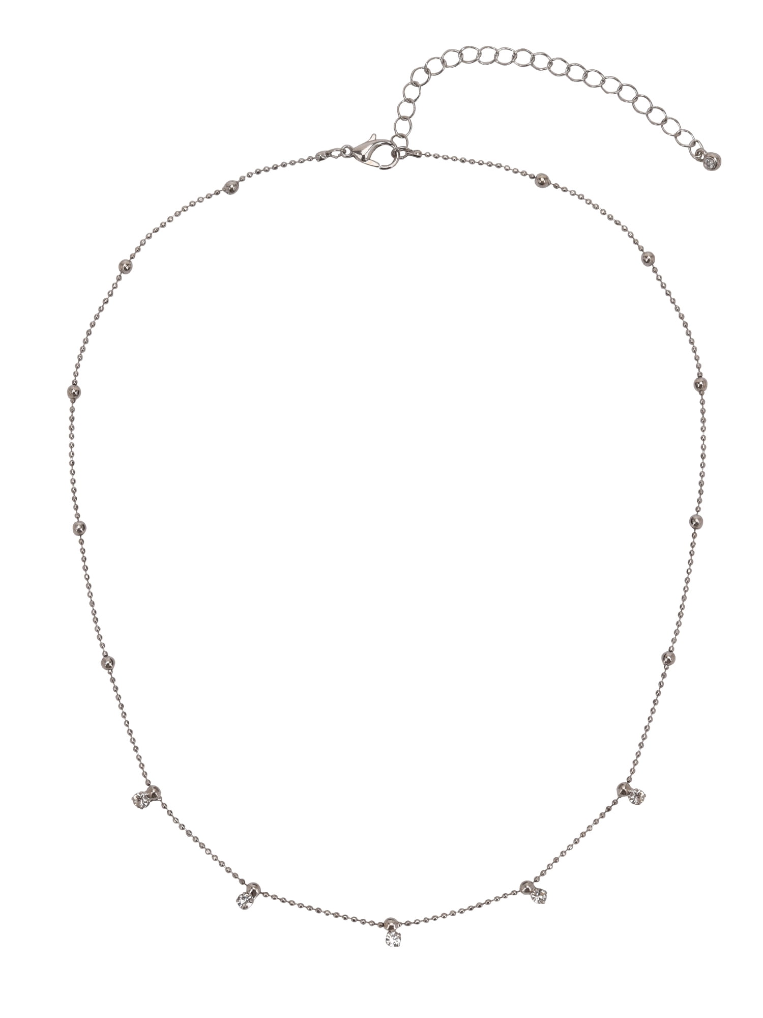 Time and Tru Adult Women's Silver Tone Crystal Dangle Delicate Metal Necklace