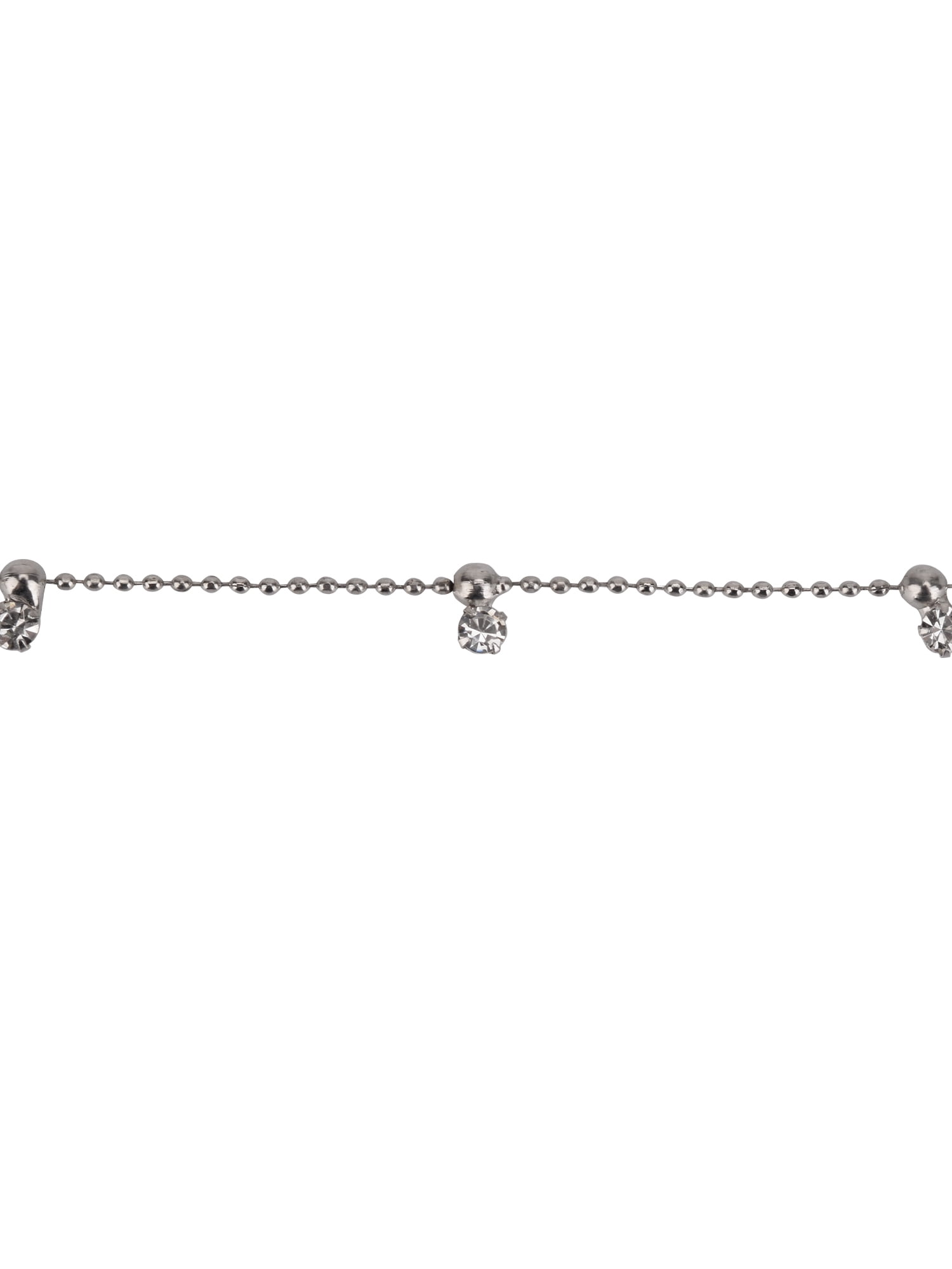 Time and Tru Adult Women's Silver Tone Crystal Dangle Delicate Metal Necklace - Image 4