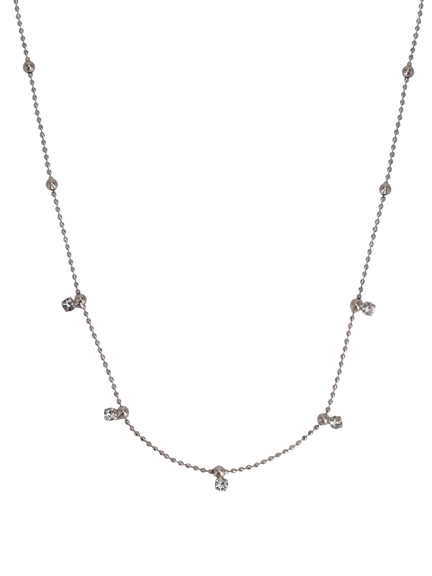 Time and Tru Adult Women's Silver Tone Crystal Dangle Delicate Metal Necklace - Image 3