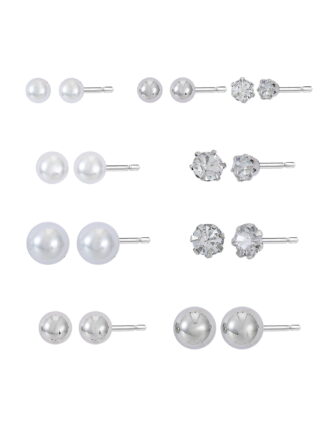 Time And Tru Eb Essentials Multi Ear 9-on Silv Pearl Ear