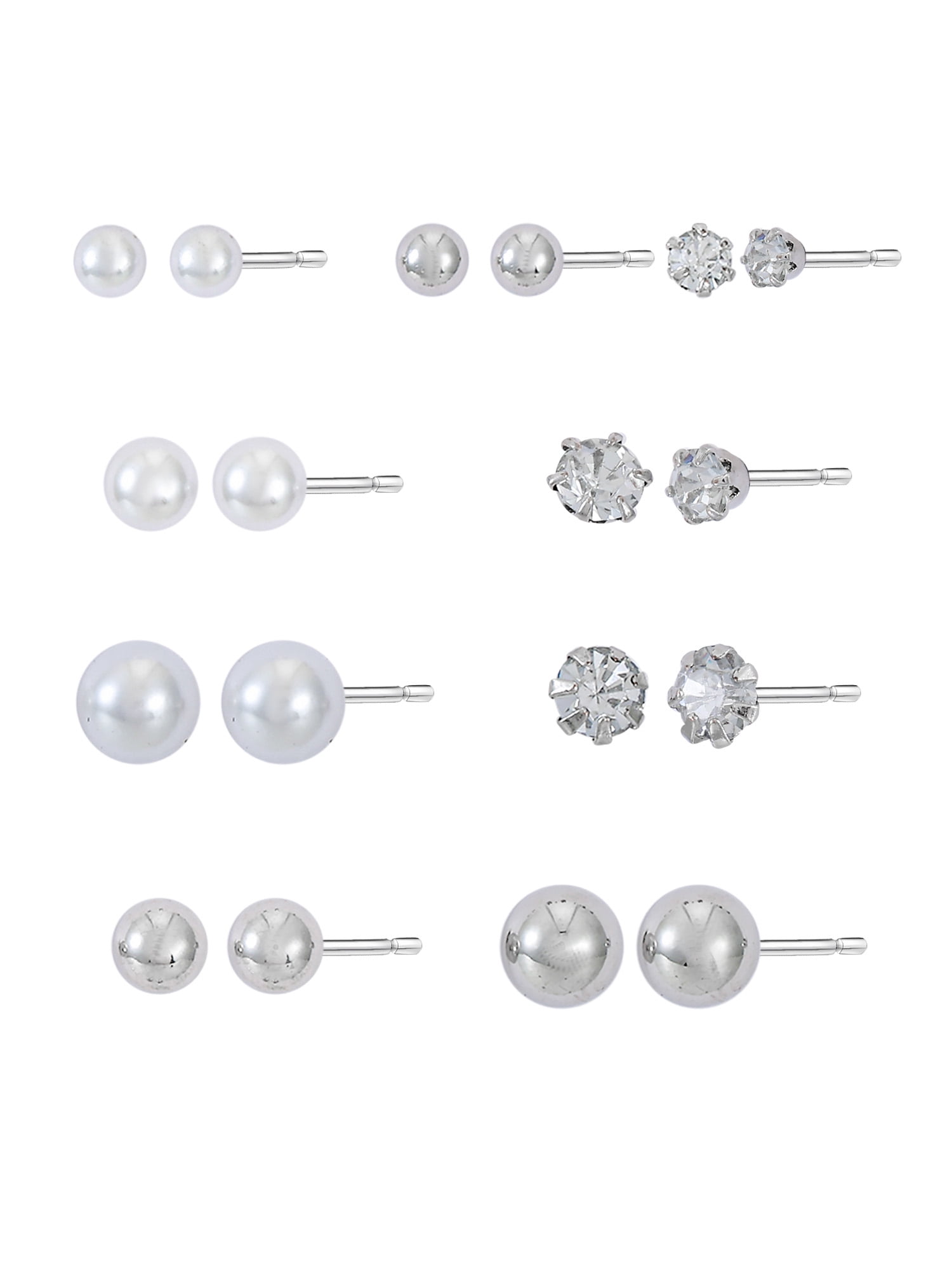 Time And Tru Eb Essentials Multi Ear 9-on Silv Pearl Ear
