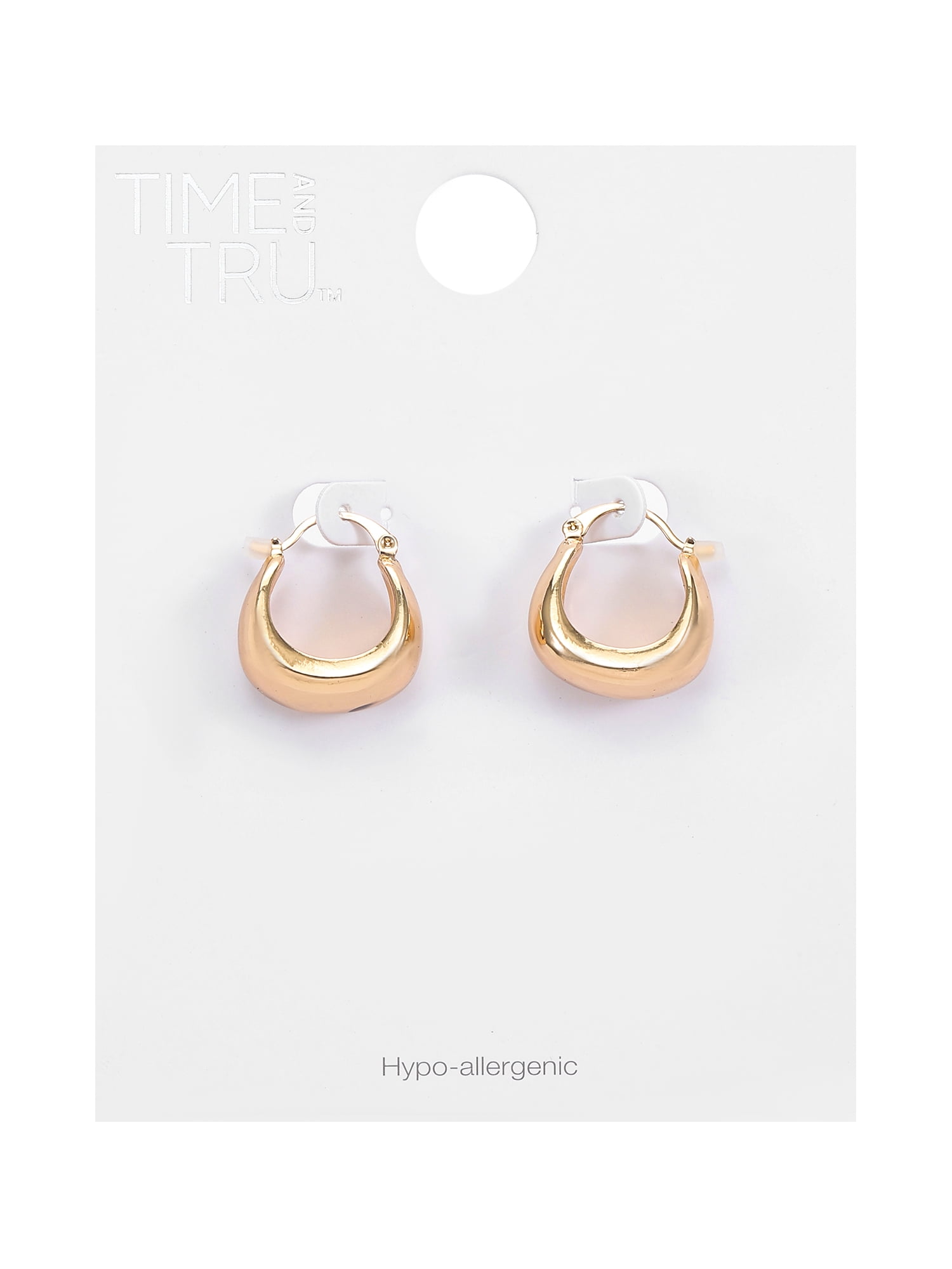 Time and Tru Goldtone Chunky Snap Hoop Earring, 1 Pair - Image 3