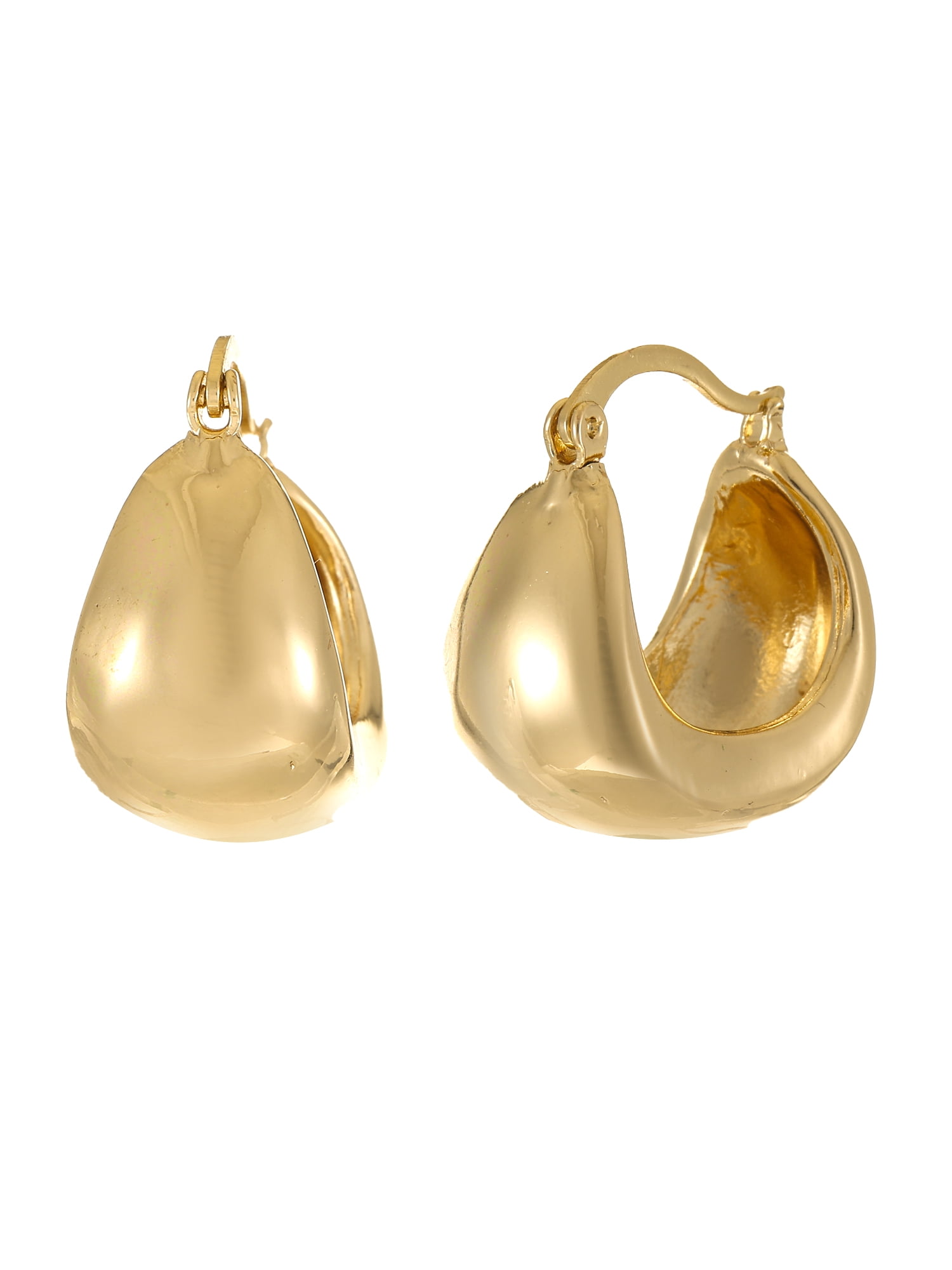 Time and Tru Goldtone Chunky Snap Hoop Earring, 1 Pair