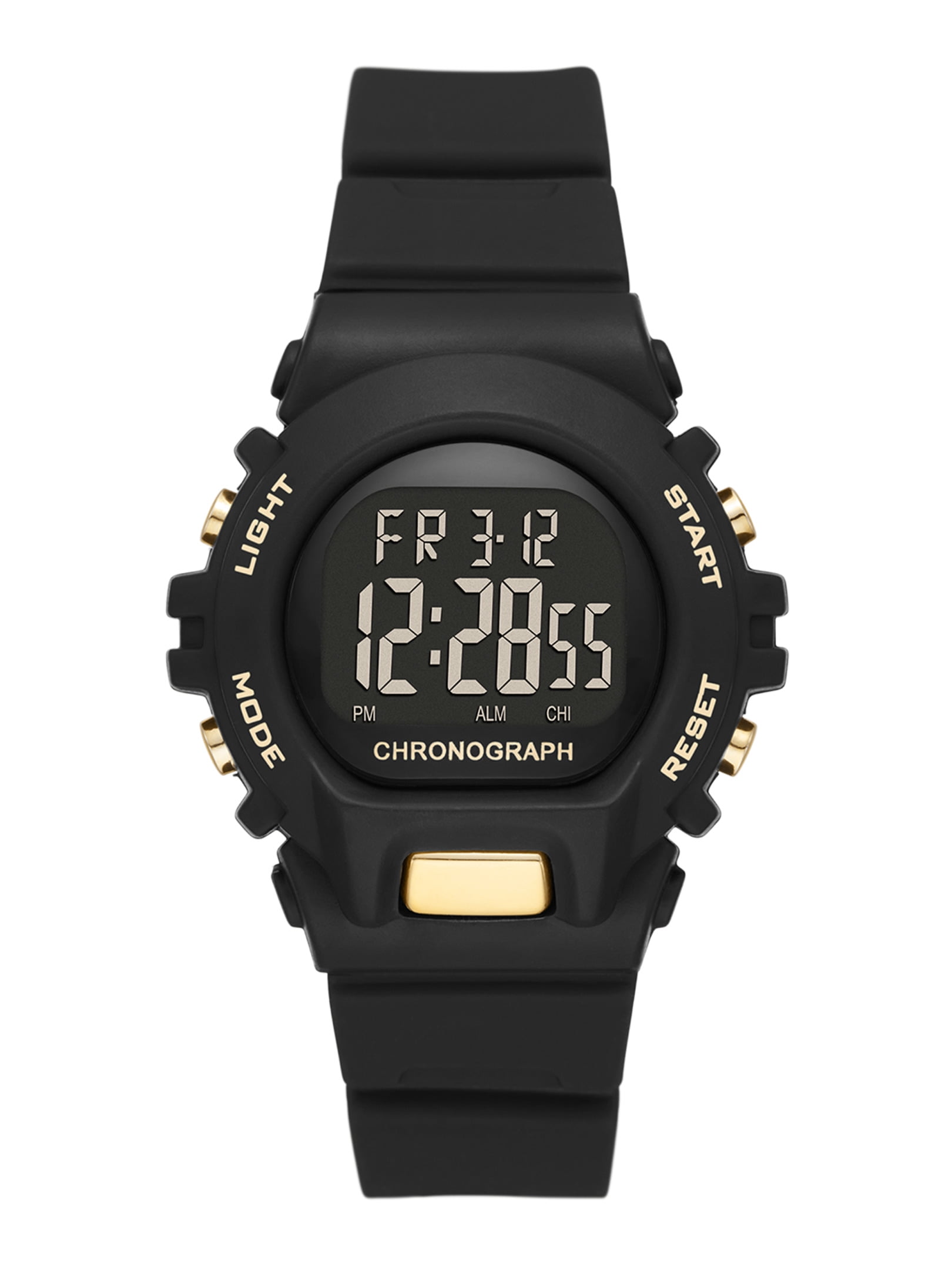 Time and Tru Ladies' Black Plastic Sport Digital Chronograph Watch (FMDOTT092)
