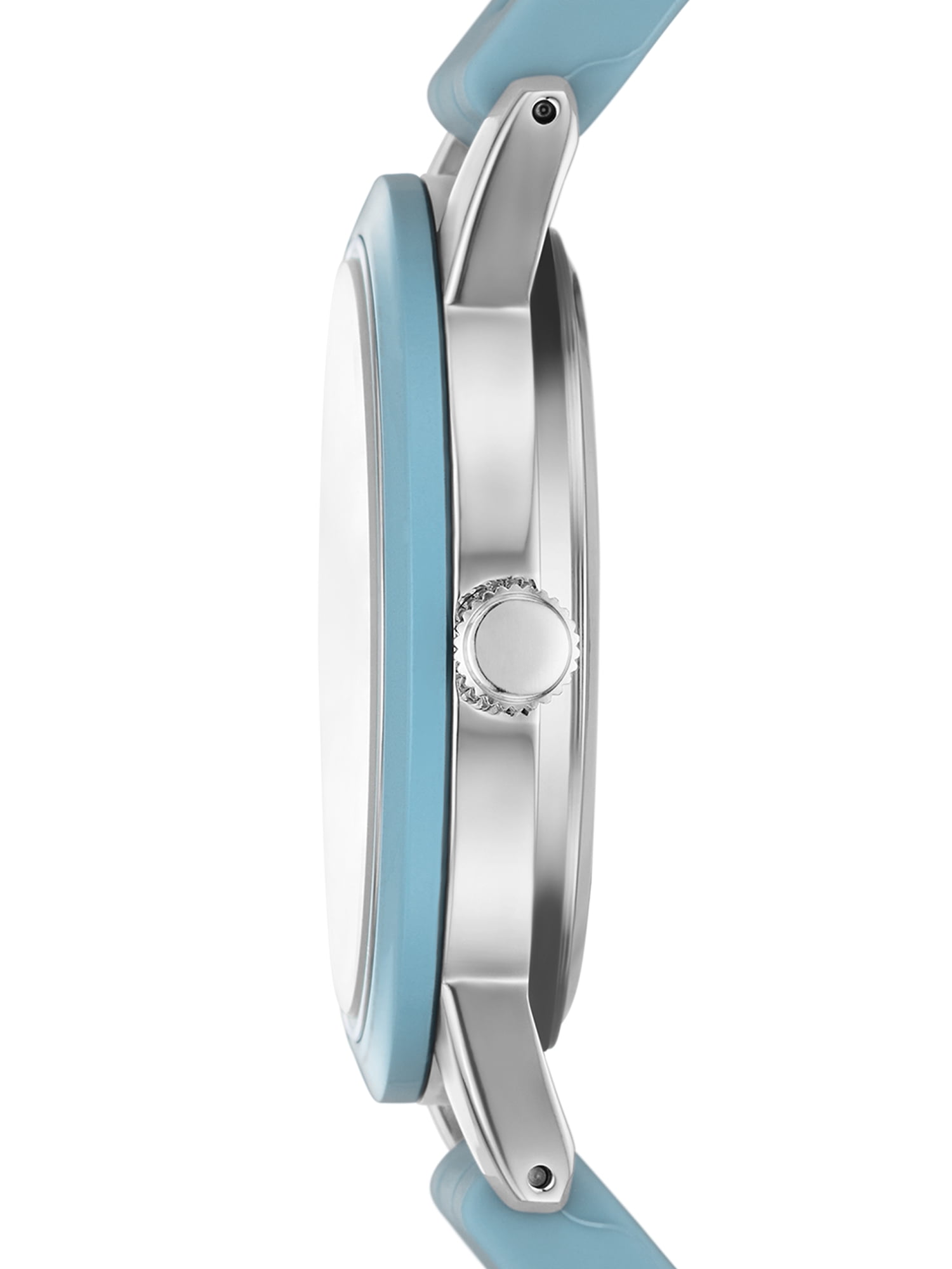 Time and Tru Ladies' Watch with Silver Round Case, Light Blue Bezel, Light Blue Sunray Dial and Light Blue Soft Silicone Strap (FMDOTT107) - Image 2