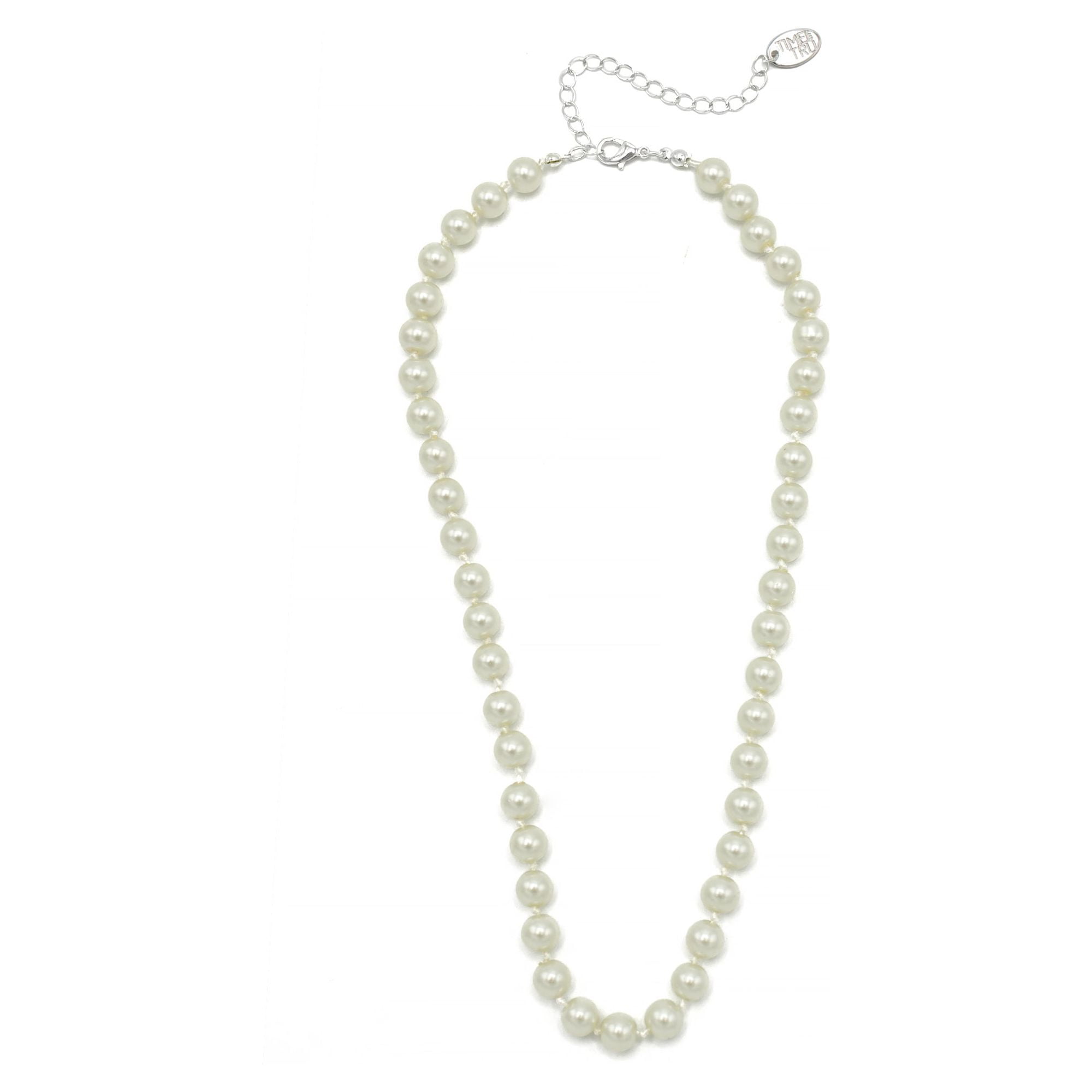 Time and Tru Women's 8MM Faux Pearl Necklace 17.5" with Extender