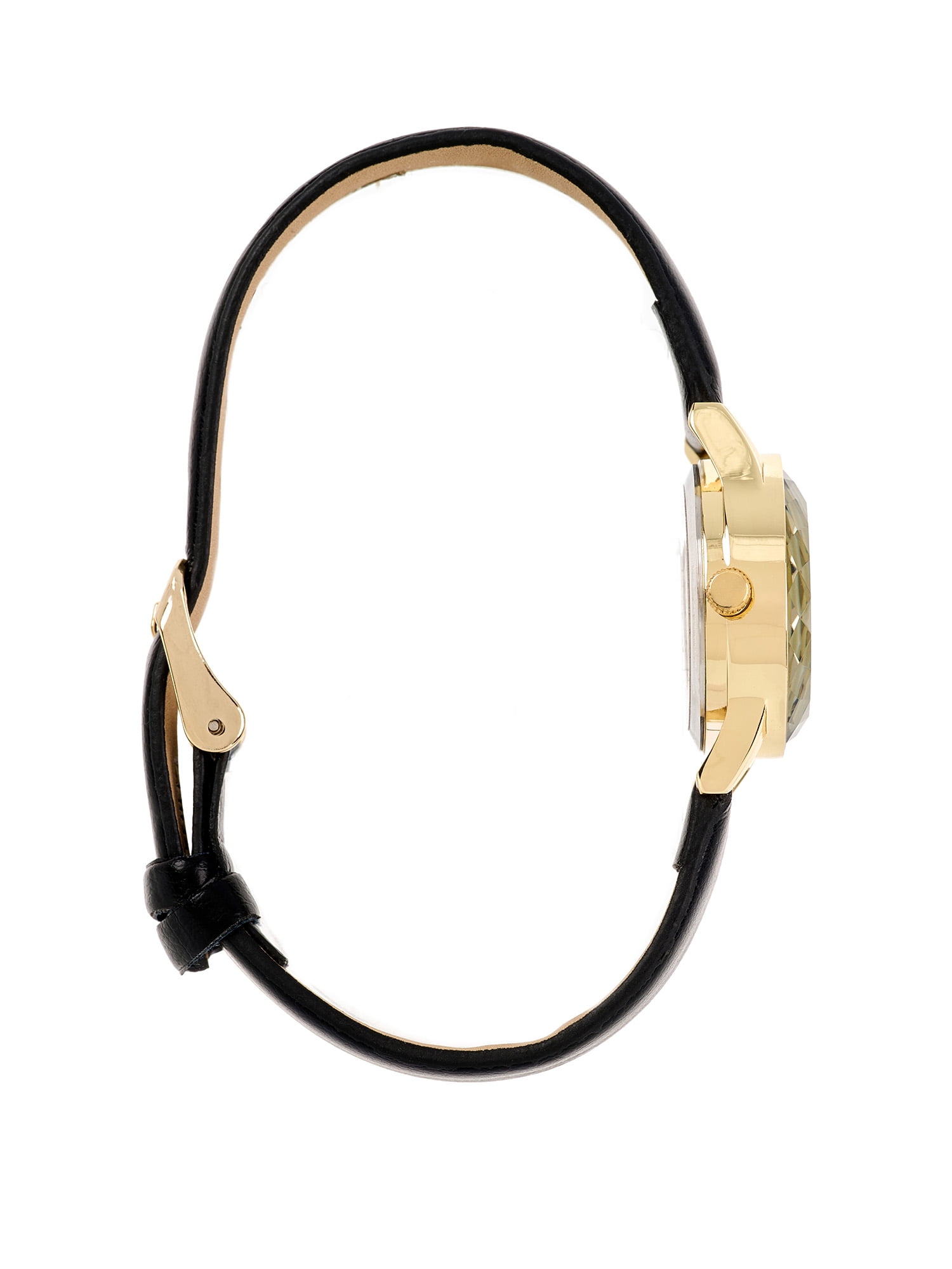 Time and Tru Women's Adult Gold Tone Cushion Case Watch with Faceted Bezel - Image 2