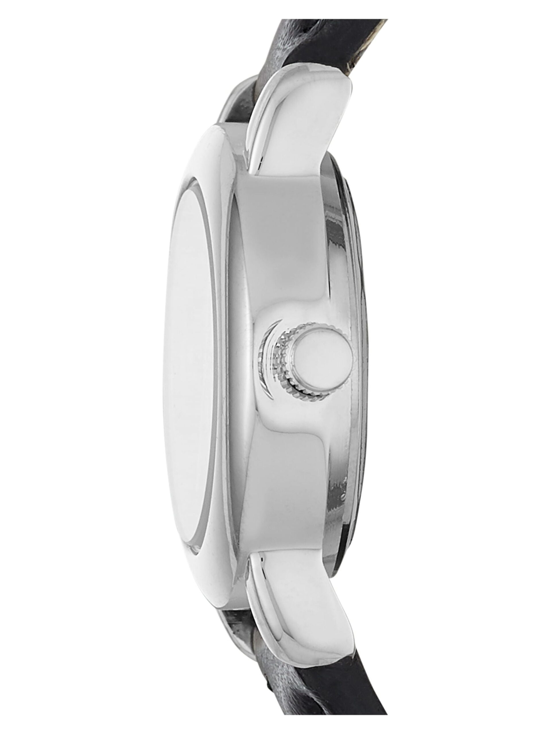Time and Tru Women's Analog Wristwatch: Silver Tone Round Case; Black Faux Leather Strap (FMDOTT009) - Image 3