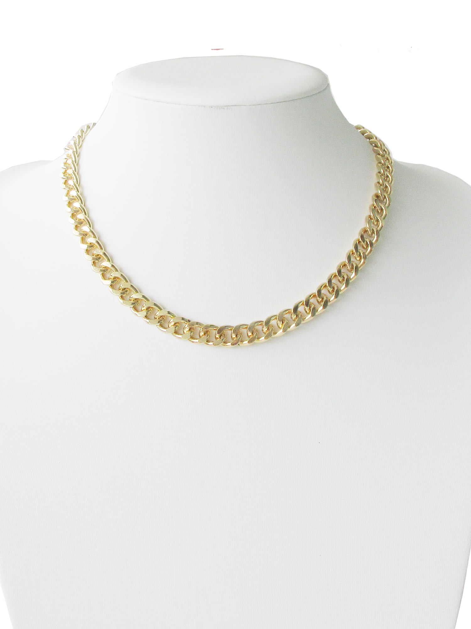 Time and Tru Women's Gold Tone Chunky Curb Chain Necklace 17" with Extender - Image 2