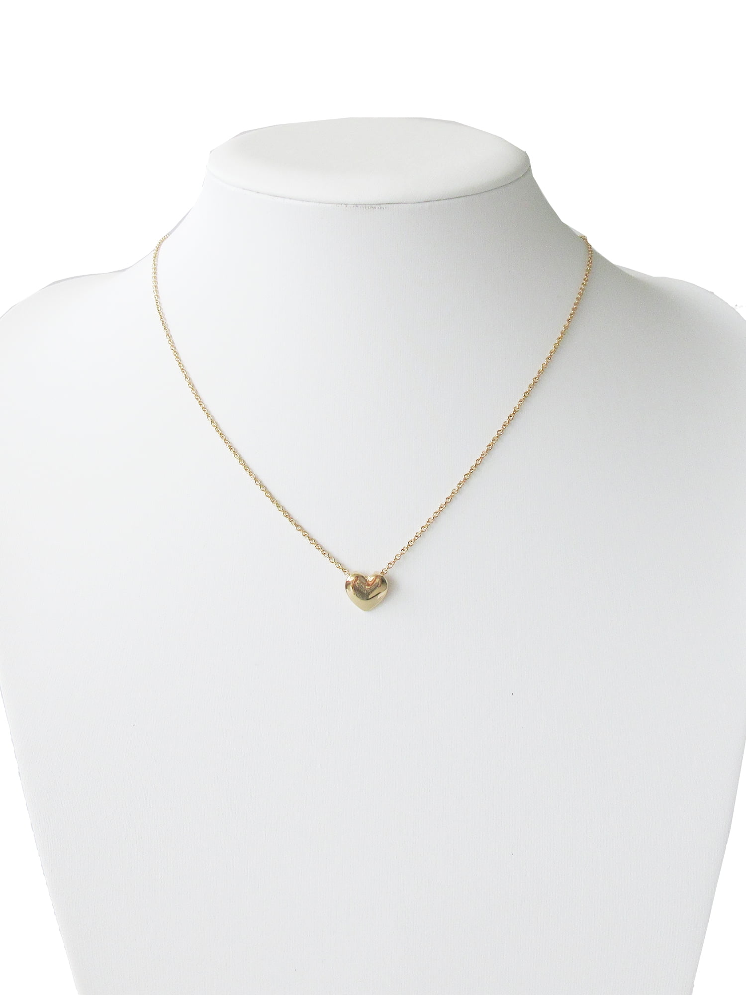 Time and Tru Women's Gold Tone Heart Pendant Necklace 18" with Extender - Image 2