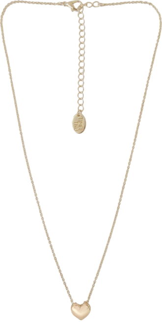 Time and Tru Women's Gold Tone Heart Pendant Necklace 18" with Extender