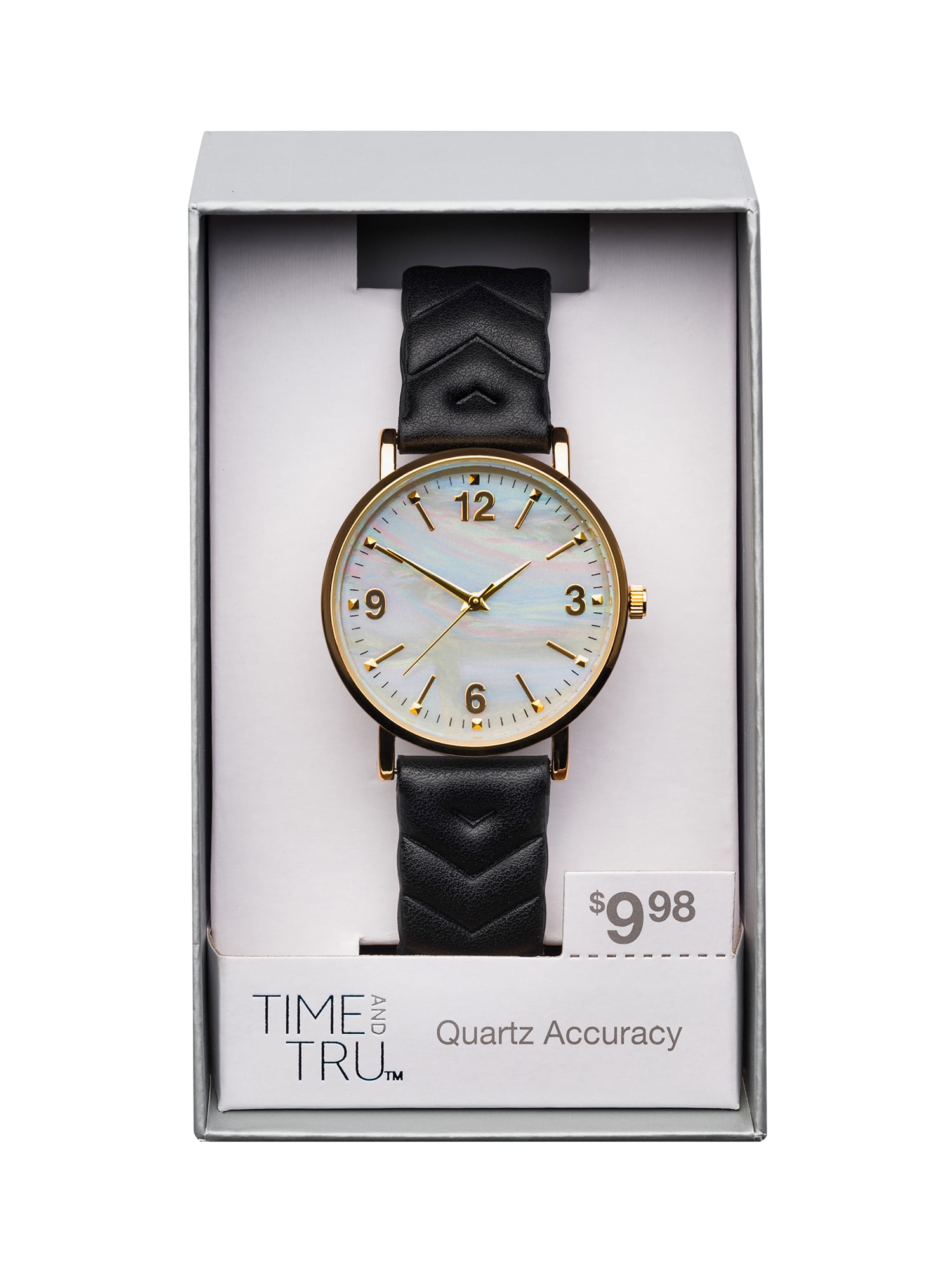 Time and Tru Women's Gold Tone Round Watch with Faux Mother of Pearl Dial - Image 3