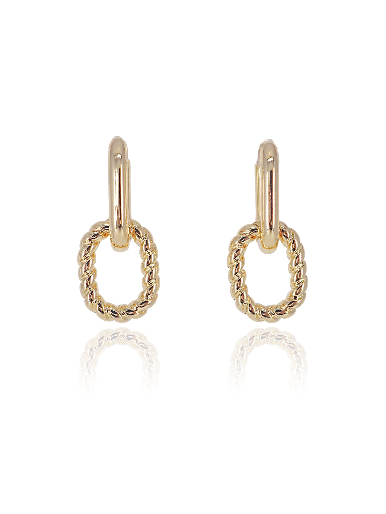 Time and Tru Women's linked Hoop Earring in Gold Plated - Image 2