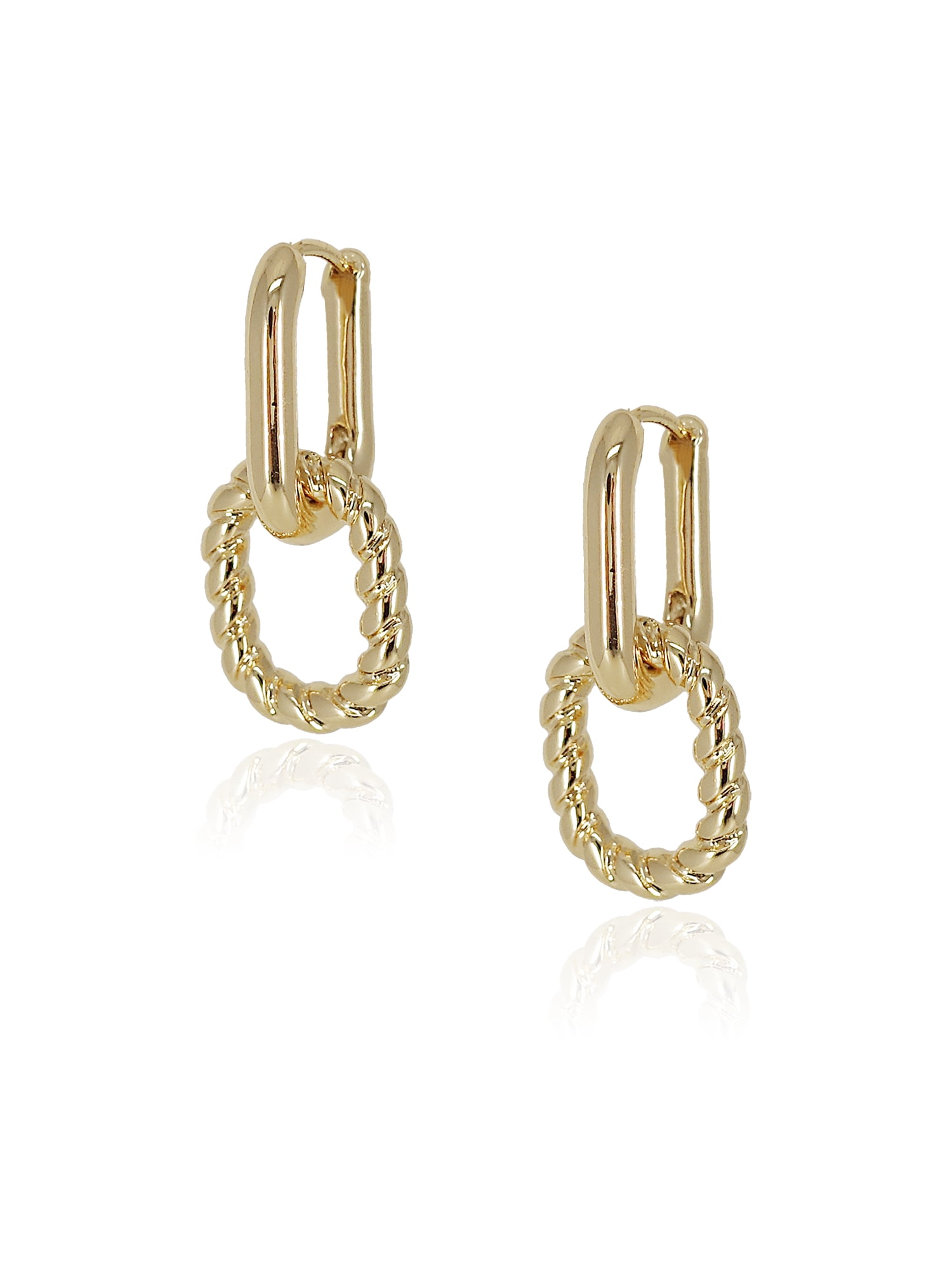 Time and Tru Women's linked Hoop Earring in Gold Plated
