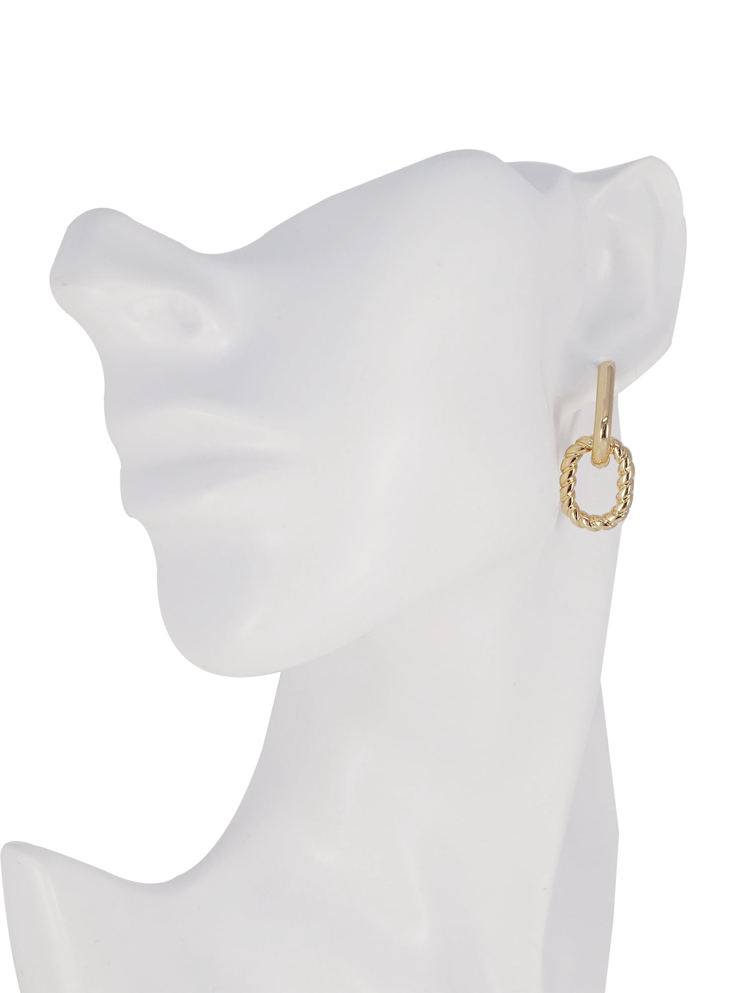 Time and Tru Women's linked Hoop Earring in Gold Plated - Image 5