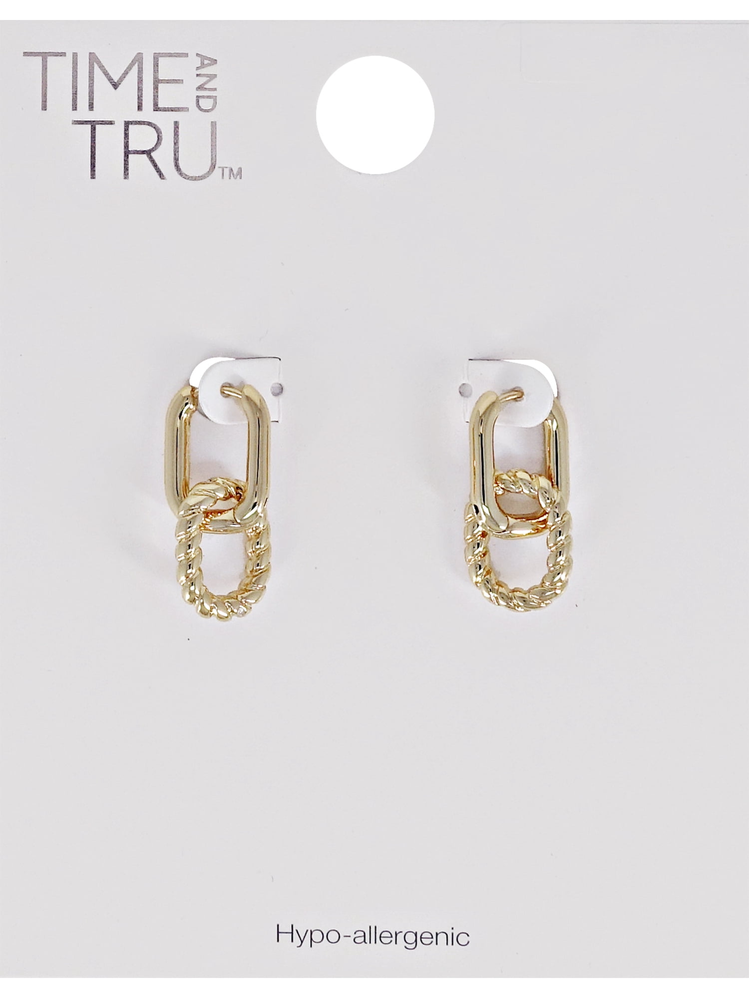 Time and Tru Women's linked Hoop Earring in Gold Plated - Image 4