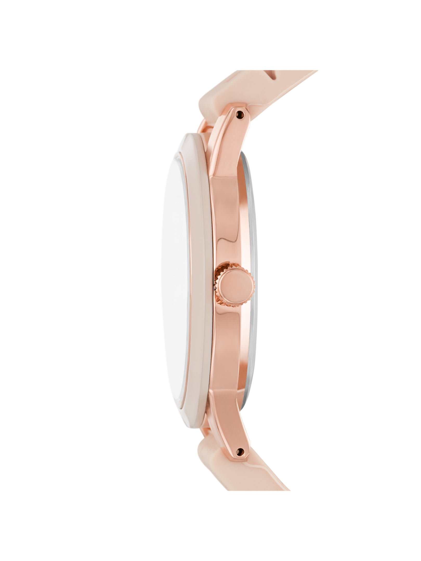 Time & Tru Women's Wristwatch: Rose Gold Case, Blush Bezel, Easy Read Dial, Silicone Strap (FMDOTT072) - Image 3