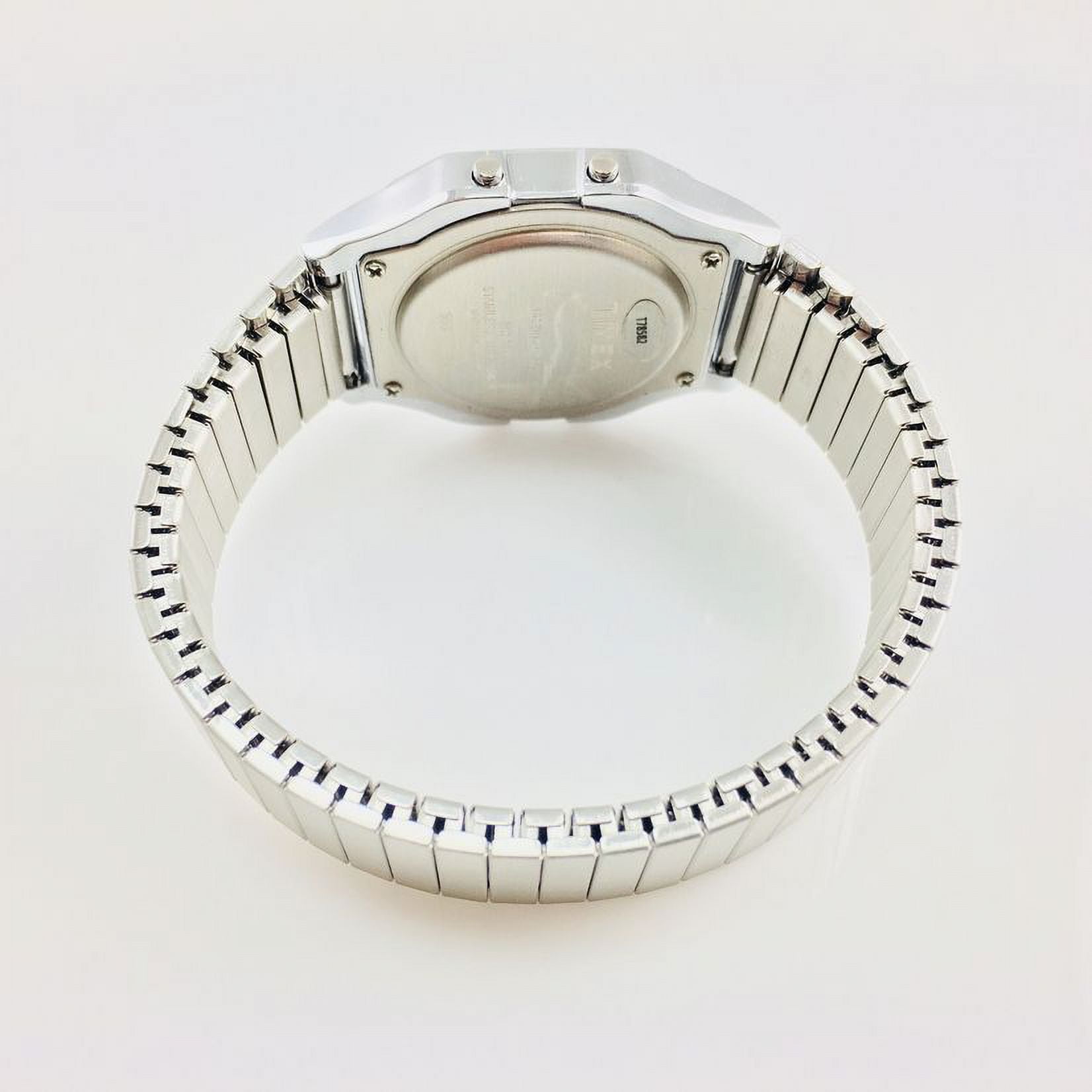 Timex Men's Classic Digital Silver-Tone 34mm Casual Watch, Extra-Long Expansion Band - Image 4