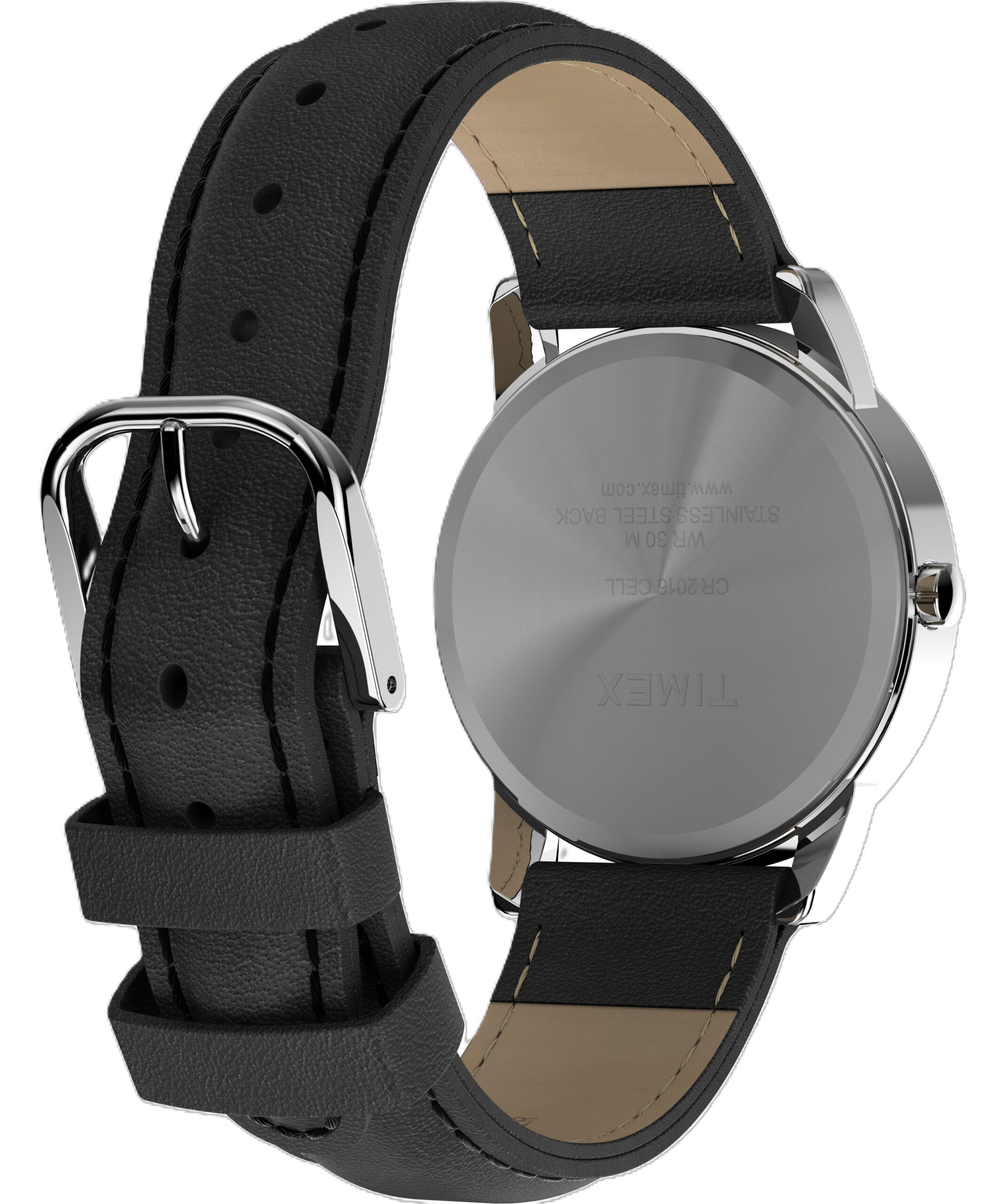 Timex Men's Easy Reader Date Black/Silver/White 35mm Casual Watch, Leather Strap - Image 5