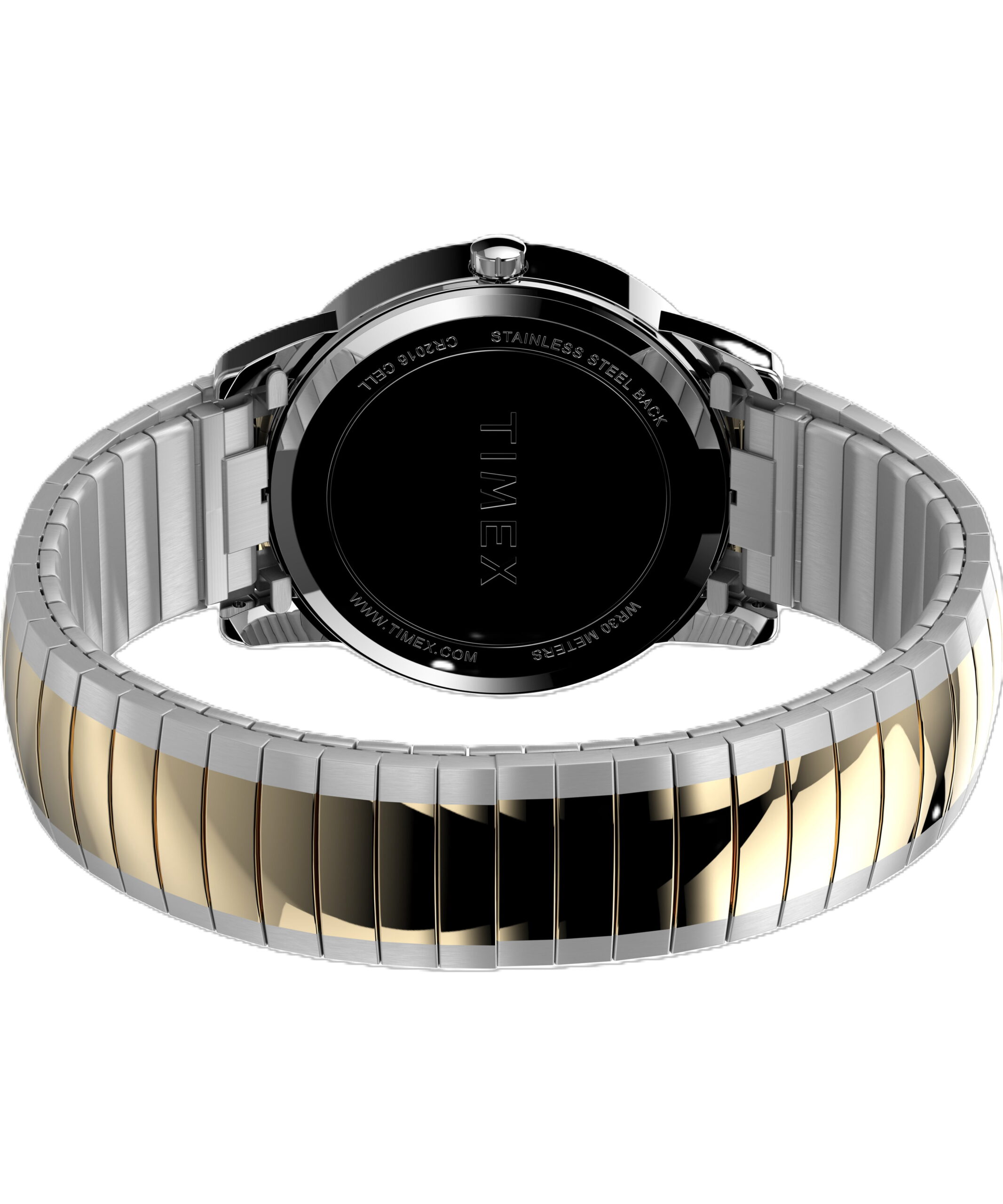 Timex Men's Easy Reader Date Two-Tone/White 35mm Casual Watch, Tapered Expansion Band - Image 2
