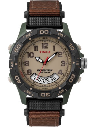 Timex Men's Expedition Combo Watch, Brown Nylon Strap