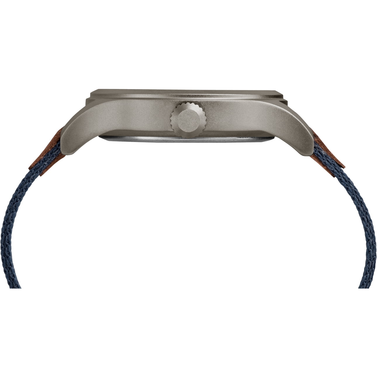 Timex Men's Expedition Scout 40mm Watch – Gray Case Blue Dial with Blue & Brown Fabric & Leather Strap - Image 3