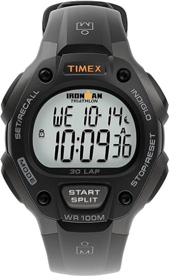 TIMEX Men's IRONMAN Classic 30 Black/Gray 38mm Sport Watch, Resin Strap