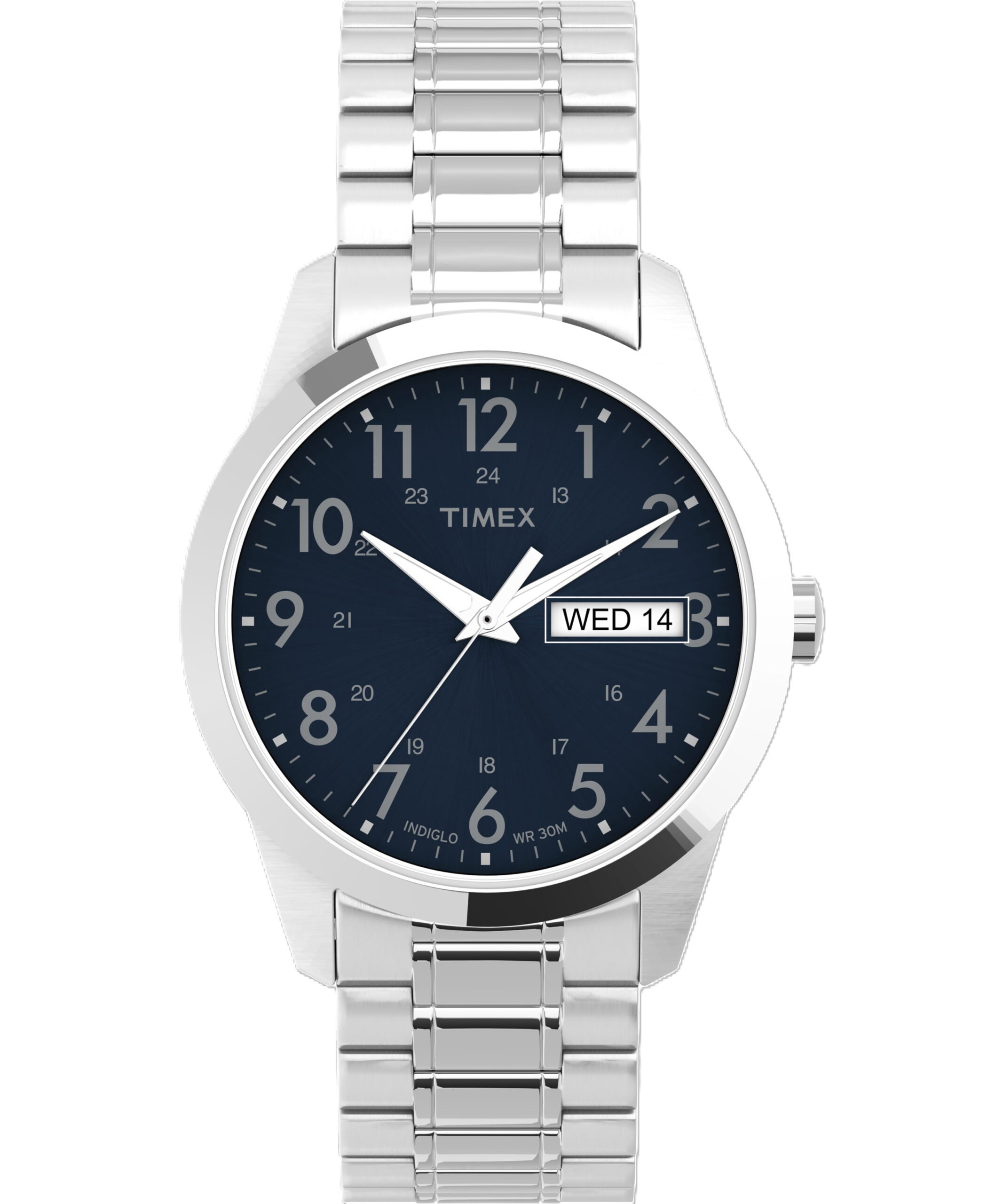 Timex Men's South Street Sport Silver/Blue 36mm Casual Watch, Expansion Band - Image 5