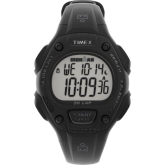 Timex Unisex IRONMAN Classic 30 34mm Resin Strap Watch – Black Case & Top Ring with Black Resin Strap