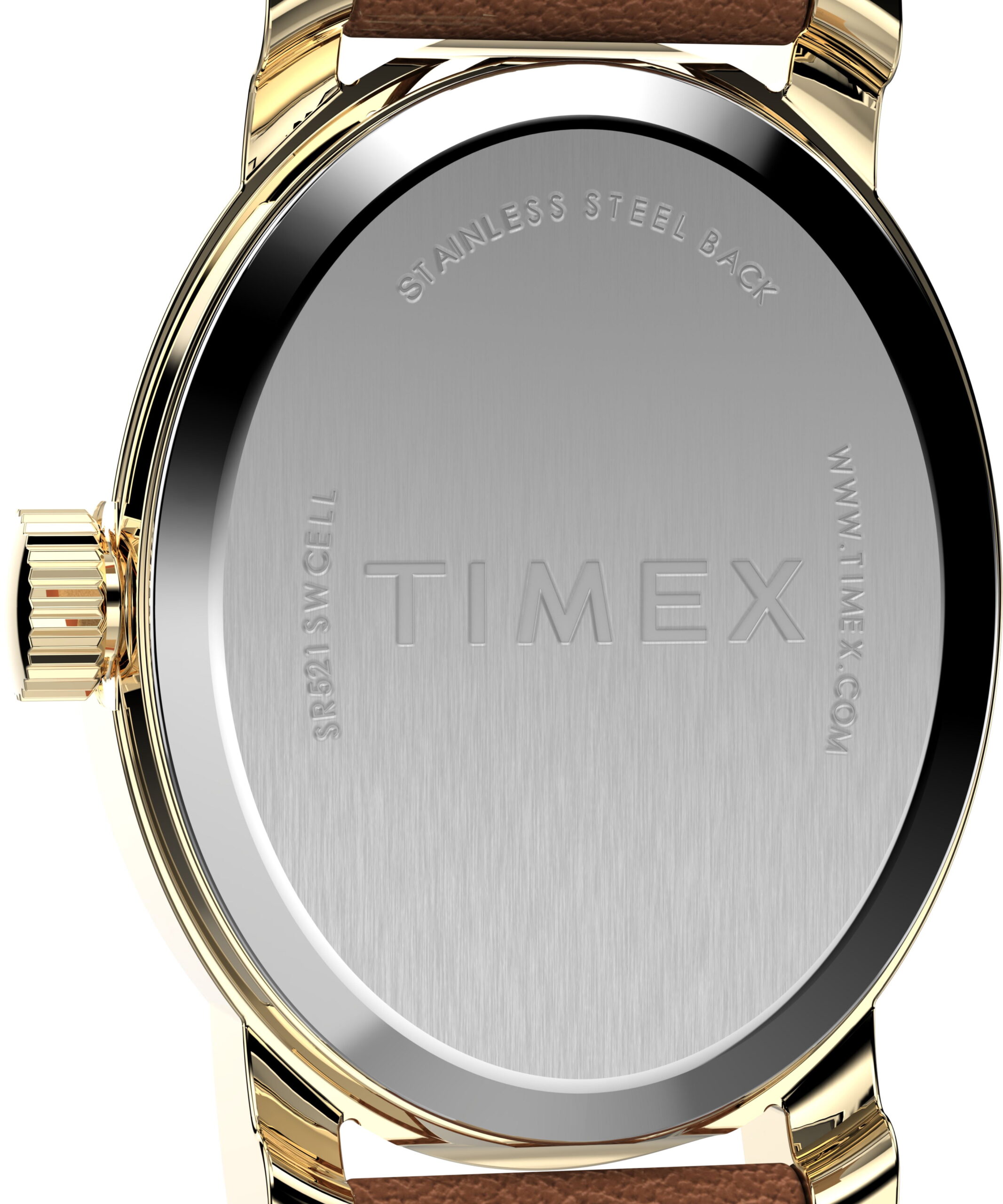Timex Women's Cavatina 18mm Watch - Brown Strap Mother of Pearl Dial Gold-Tone Case - Image 3