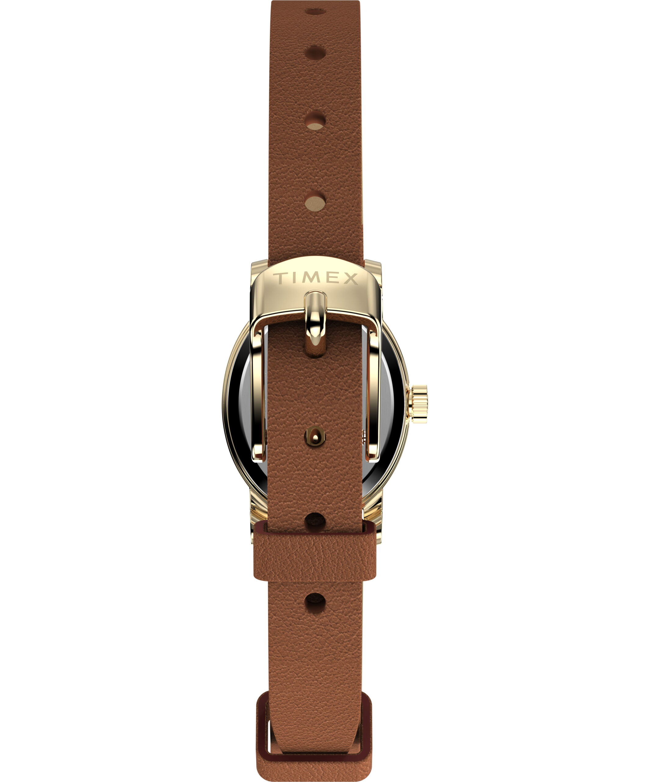 Timex Women's Cavatina 18mm Watch - Brown Strap Mother of Pearl Dial Gold-Tone Case - Image 4