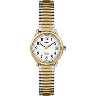 Timex Women's Easy Reader 25mm Watch – Two-Tone Case White Dial with Expansion Band