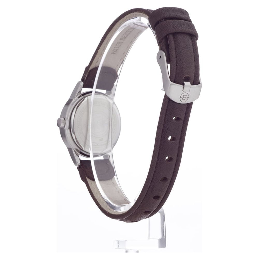 Timex Women's Expedition Metal Field Mini 26mm Watch – Silver-Tone Case Cream Dial with Black & Brown Fabric & Leather Strap - Image 5