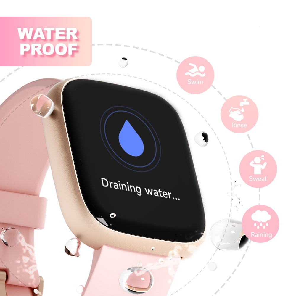 TOOBUR Smart Watch for Women, 1.83" Fitness Tracker Watch with Step Tracker/Pedometer/Sleep, IP68 Waterproof Smartwatch Calls Compatible iOS Android Pink - Image 5