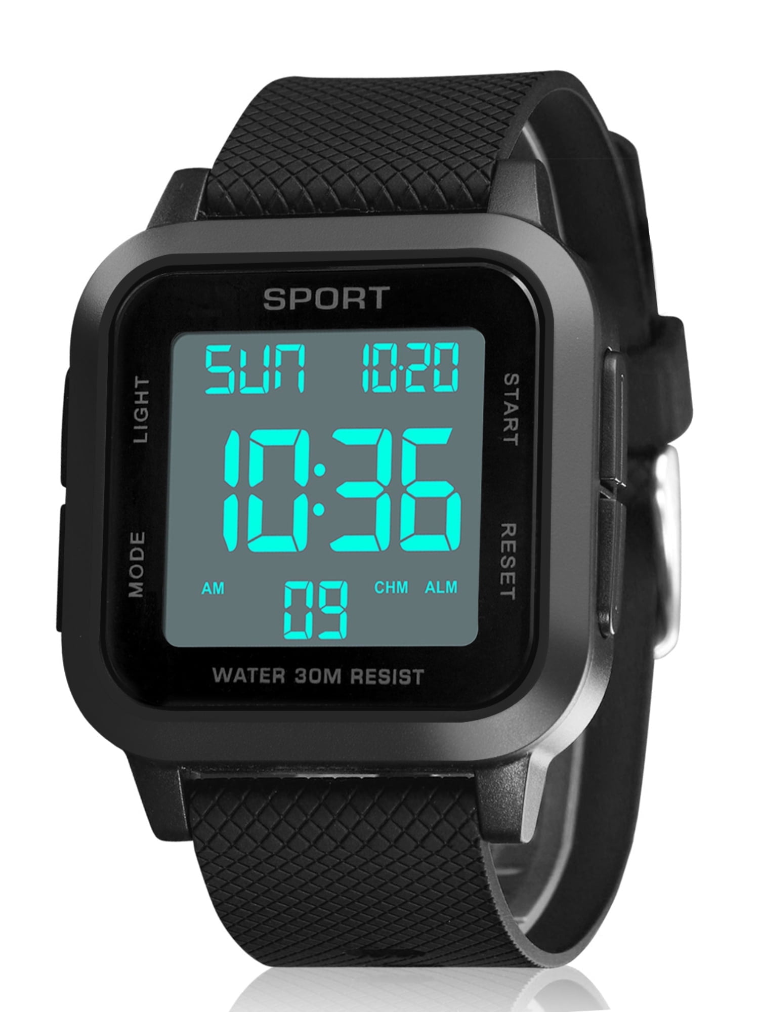 TSV Men's Military Sports Watch, LED Screen Large Digital Face Waterproof Wristwatch