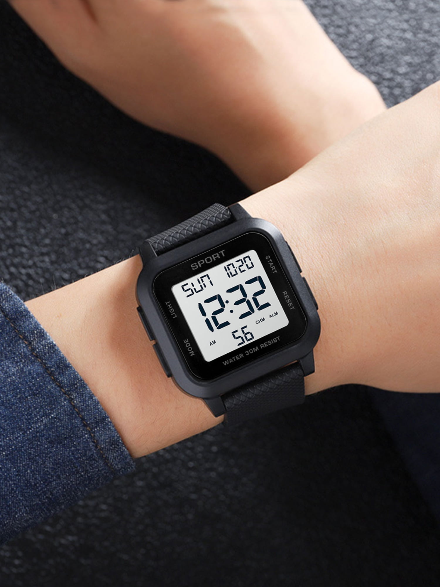 TSV Men's Military Sports Watch, LED Screen Large Digital Face Waterproof Wristwatch - Image 5