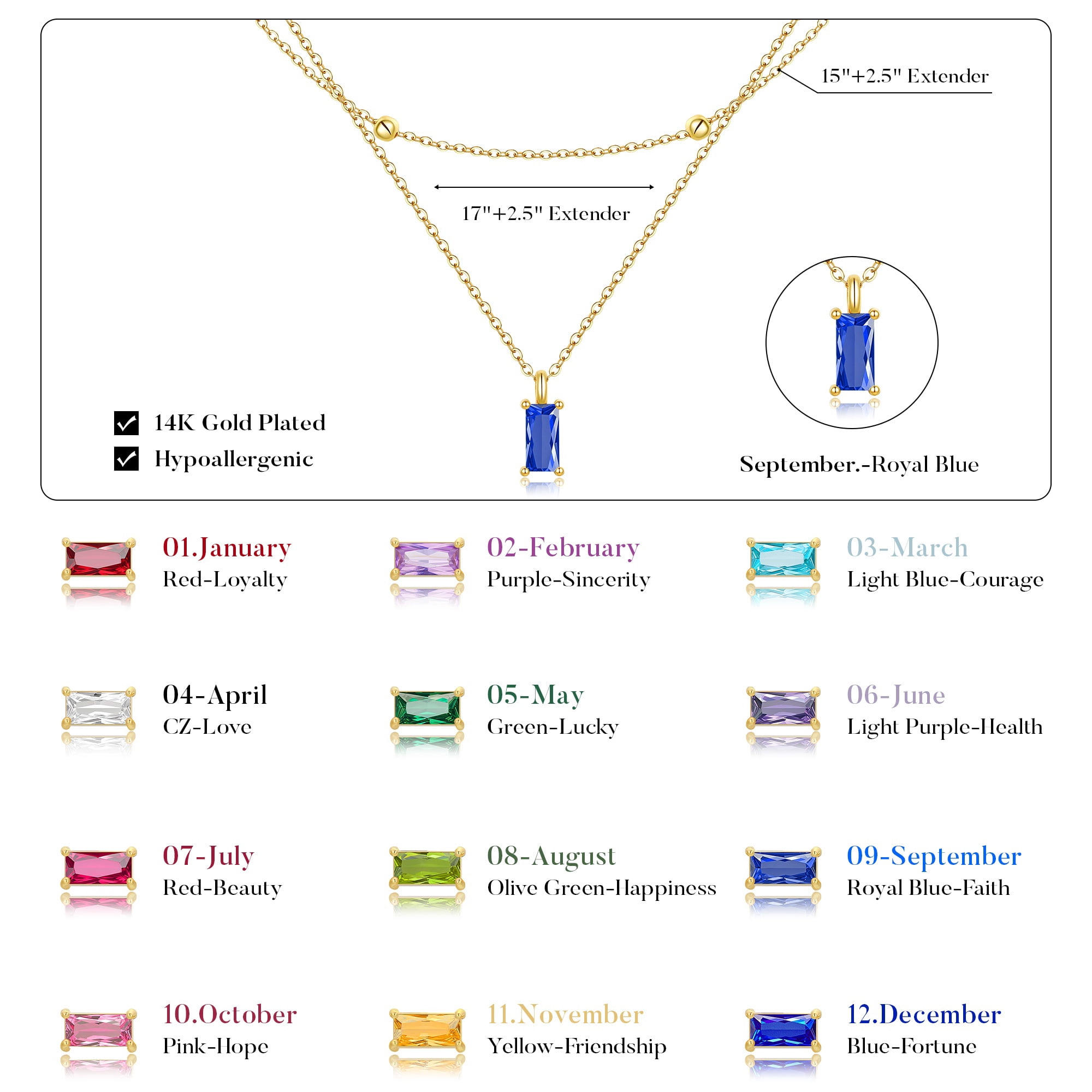 Turandoss November Birthstone Necklaces for Women 14K Gold Plated Dainty Citrine Yellow Color Birthstone Layered Necklace Gold CZ Necklace Trendy Women's Jewelry Birthday Gifts - Image 5