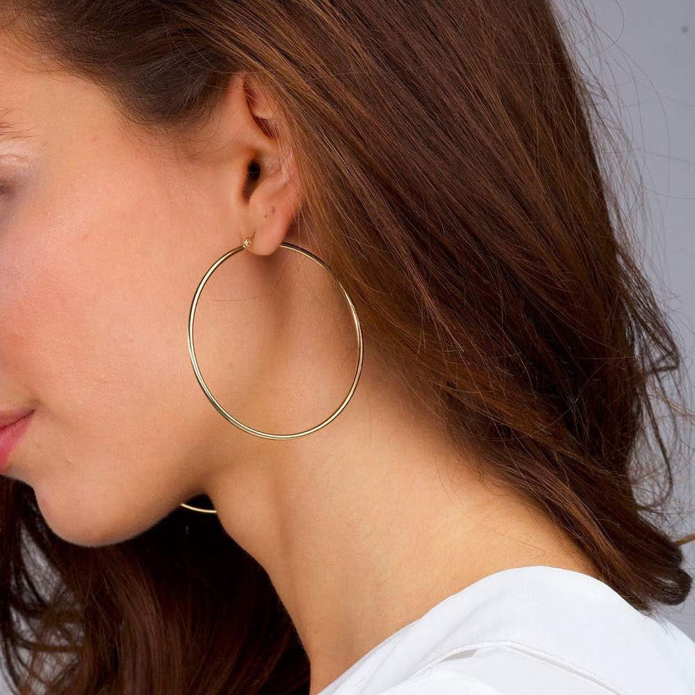 Turandoss Thick Gold Plated Chunky Small Hollow Tube Hoops Earrings for Women Nickel Free Jewelry Birthday Teacher Appreciation Mothers Day Graduation Gifts for Her Mom Wife Ideas - Image 4