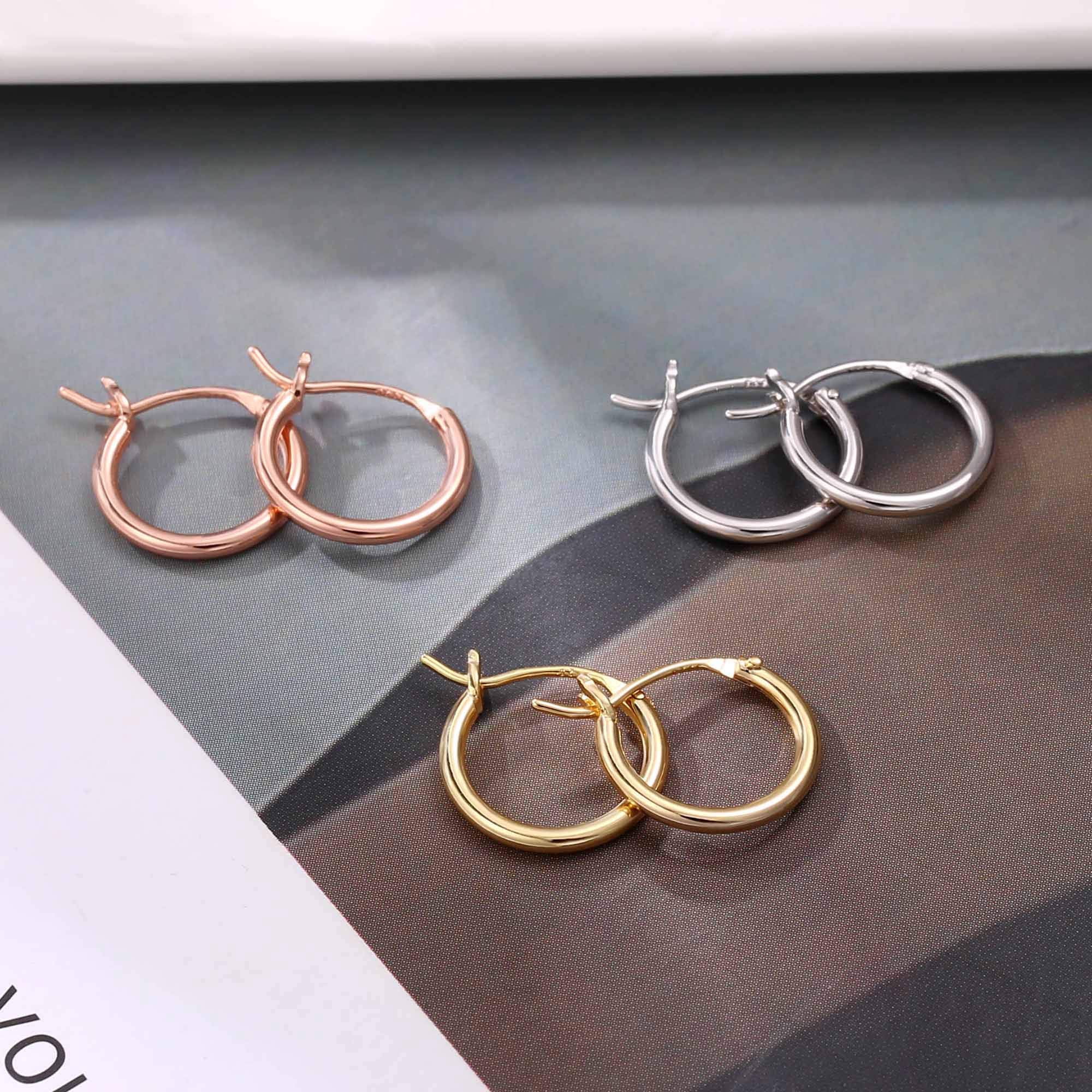 Turandoss Thick Gold Plated Chunky Small Hollow Tube Hoops Earrings for Women Nickel Free Jewelry Birthday Teacher Appreciation Mothers Day Graduation Gifts for Her Mom Wife Ideas - Image 3