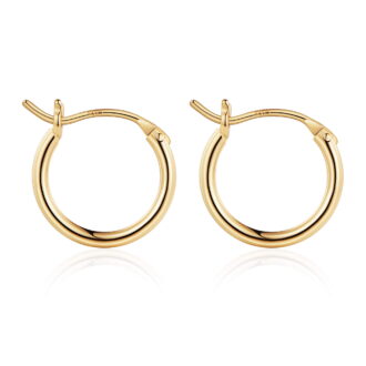 Turandoss Thick Gold Plated Chunky Small Hollow Tube Hoops Earrings for Women Nickel Free Jewelry Birthday Teacher Appreciation Mothers Day Graduation Gifts for Her Mom Wife Ideas